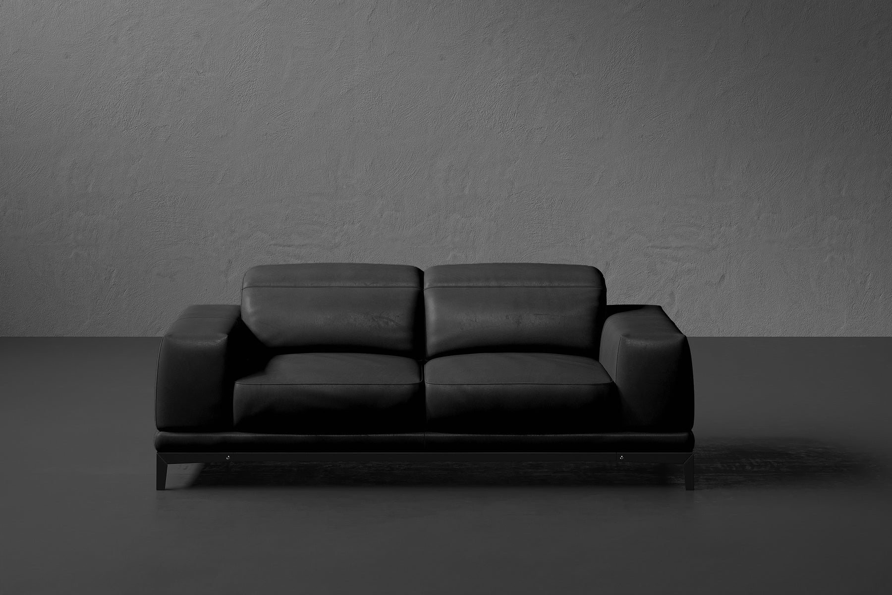 Brun Leather Sofa with Adjustable Headrests
