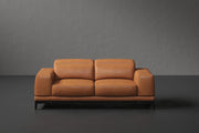 Brun Leather Sofa with Adjustable Headrests