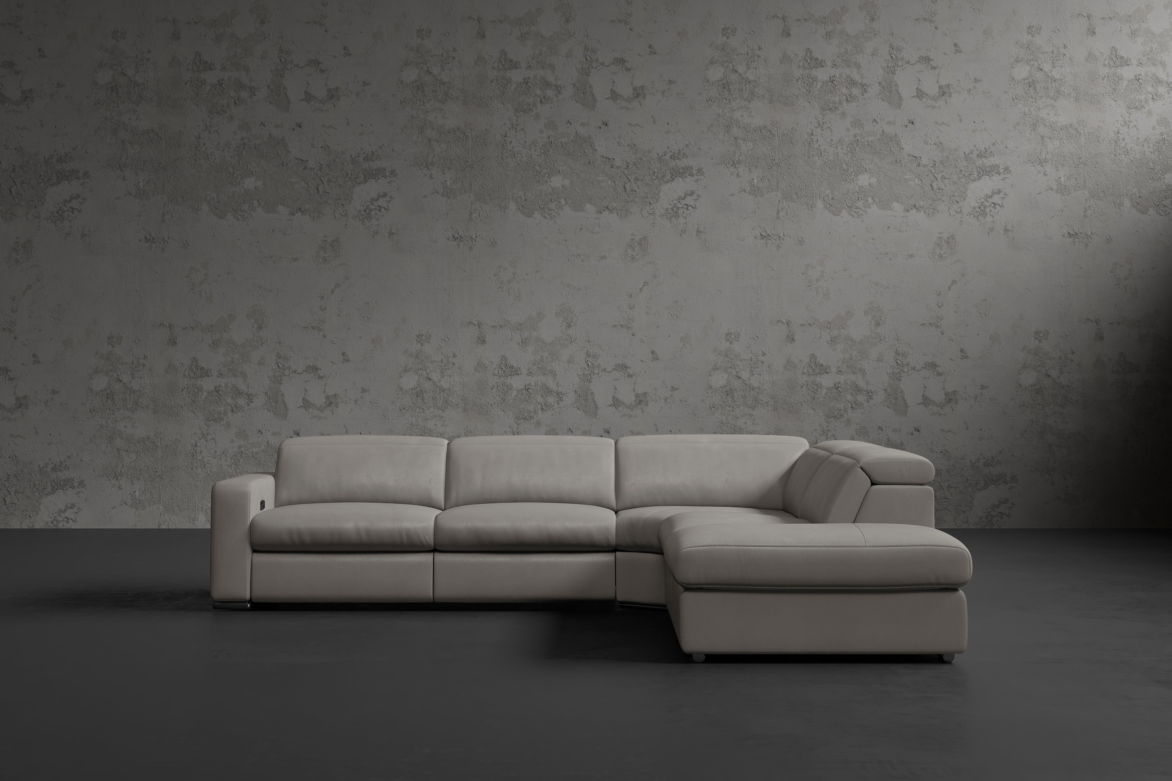 Skytte Leather Reclining Sectional Sofa