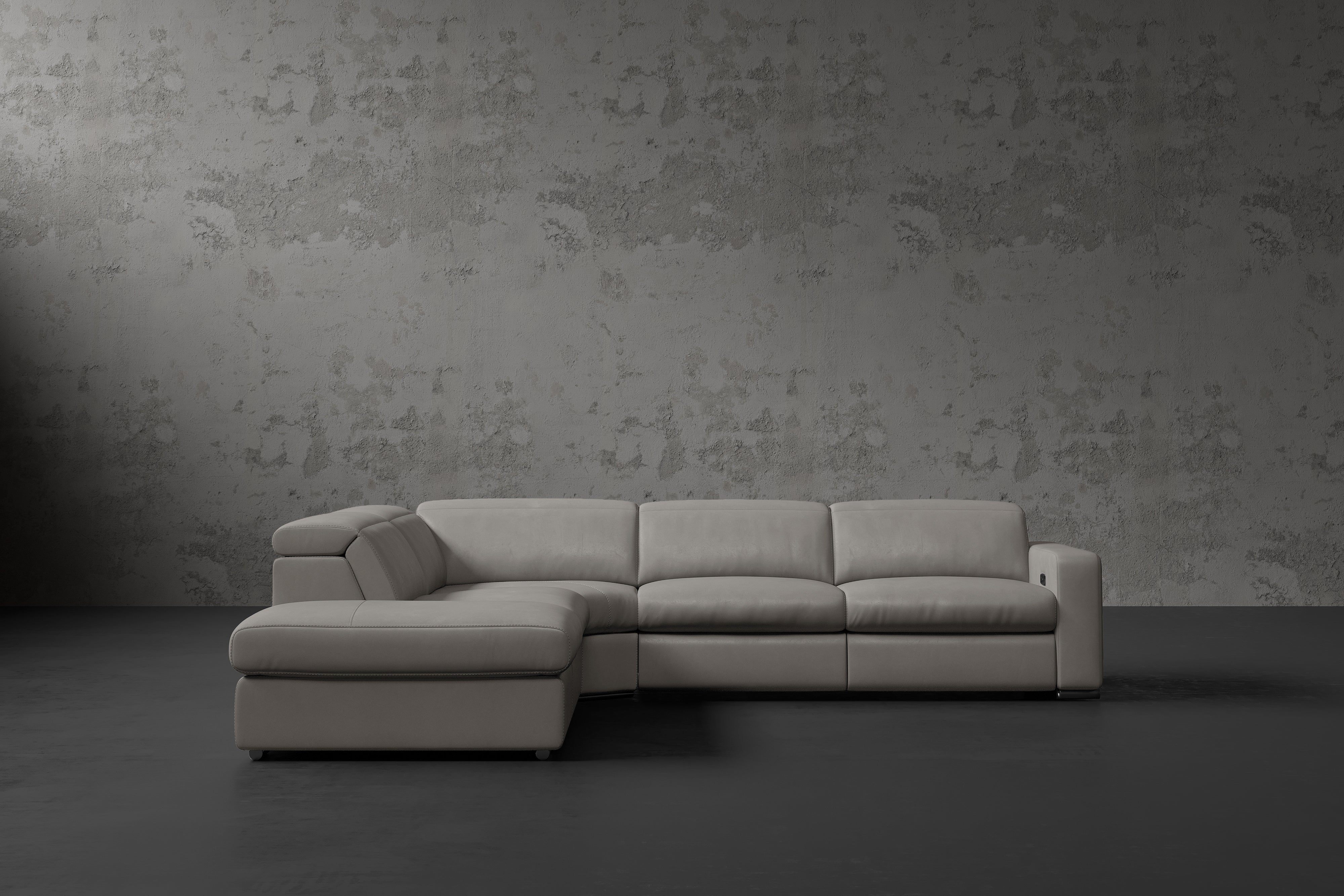 Skytte Leather Reclining Sectional Sofa