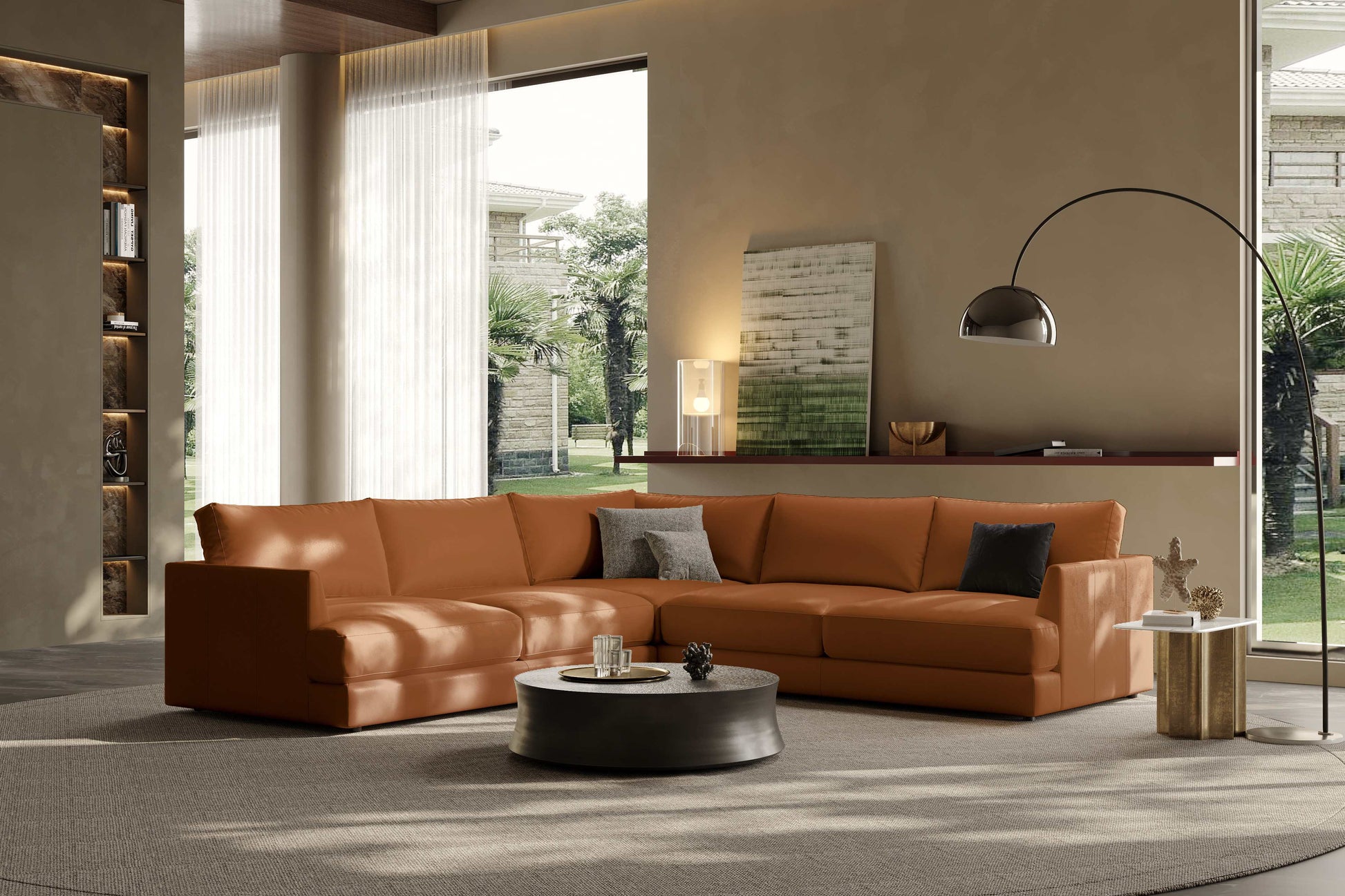 Vidal Leather L-Shape Corner Sofa