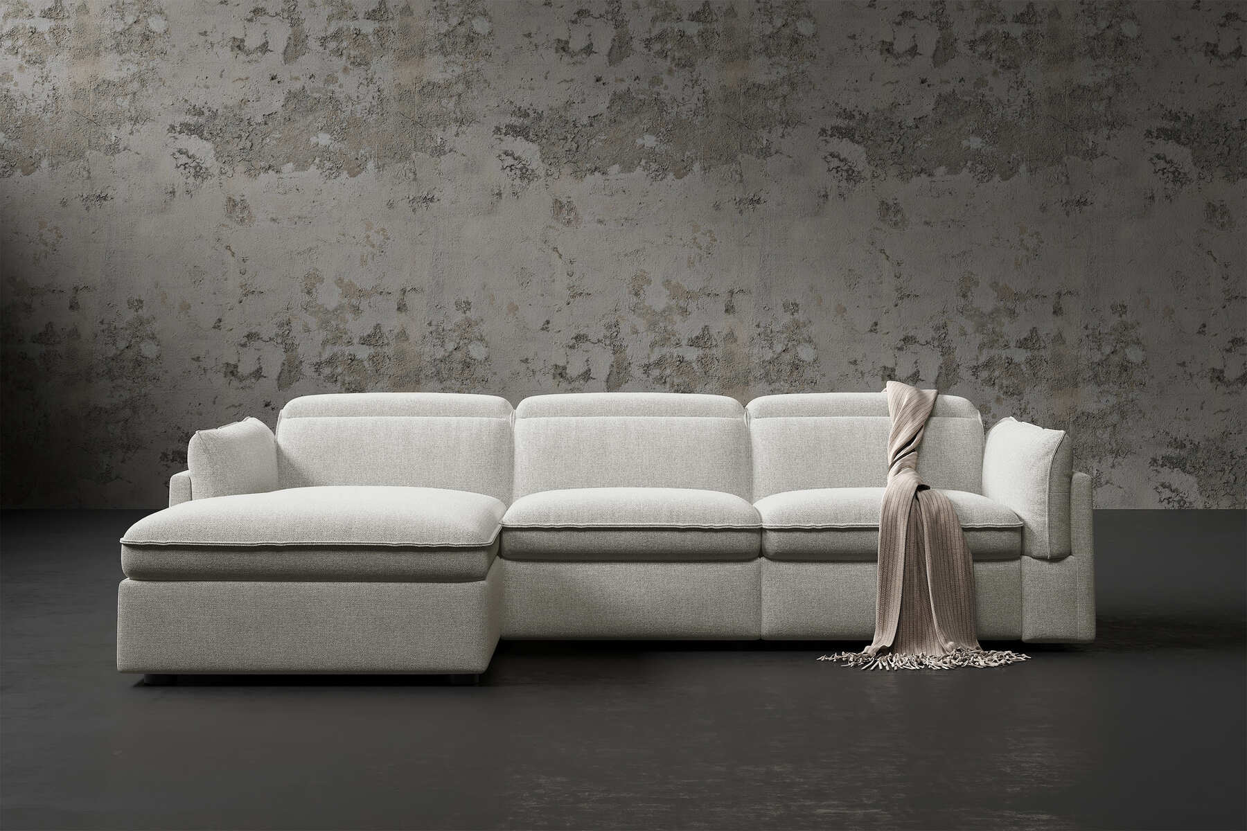 Bocelli 116" Cloud Fabric Reclining Sectional Sofa