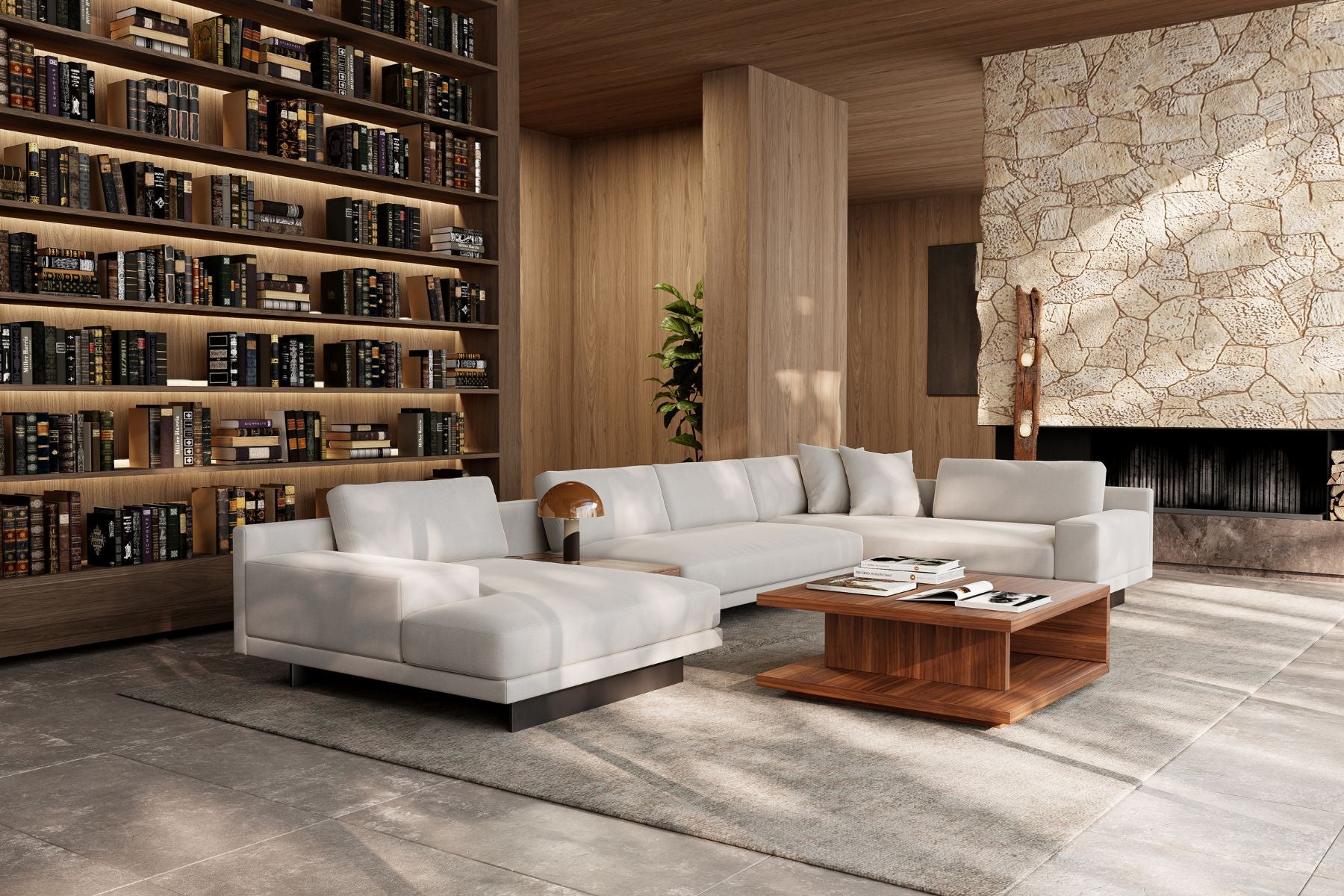 Bjørn Performance Fabric Sectional Sofa with Plush Goose Feather Cushioning & Push-To-Open Storage