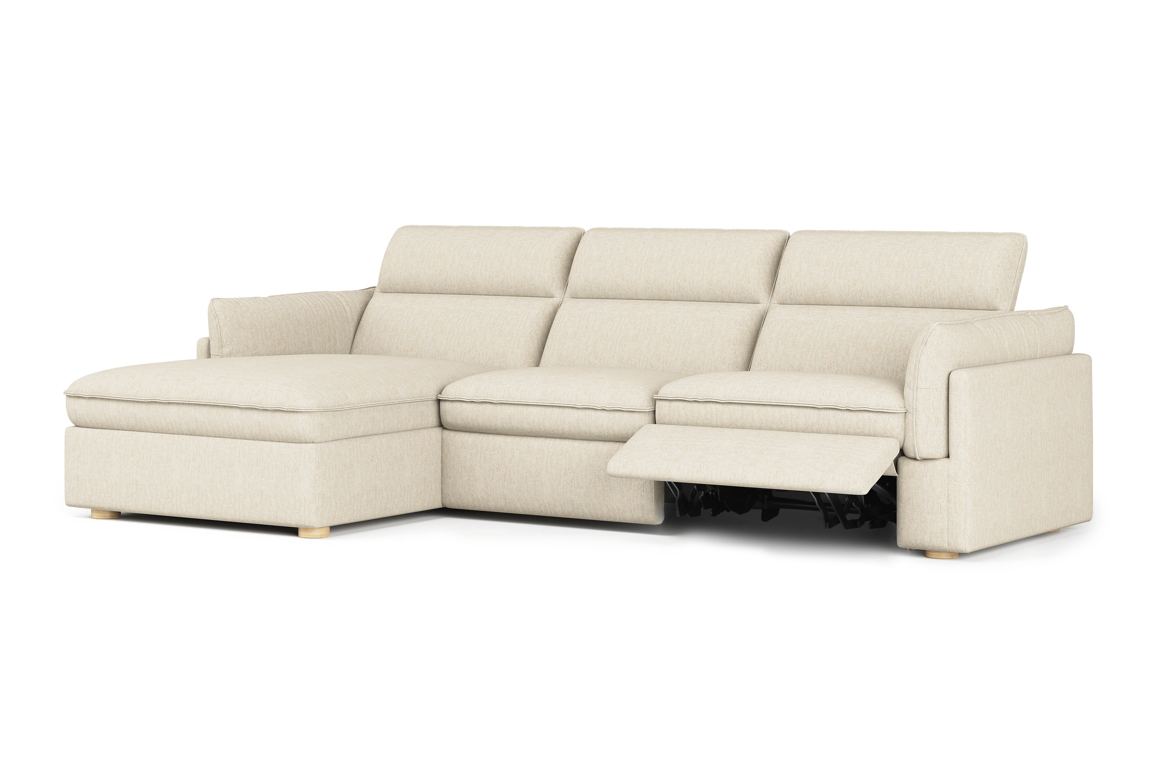 Bocelli Cloud Fabric Recliner Sectional Sofa