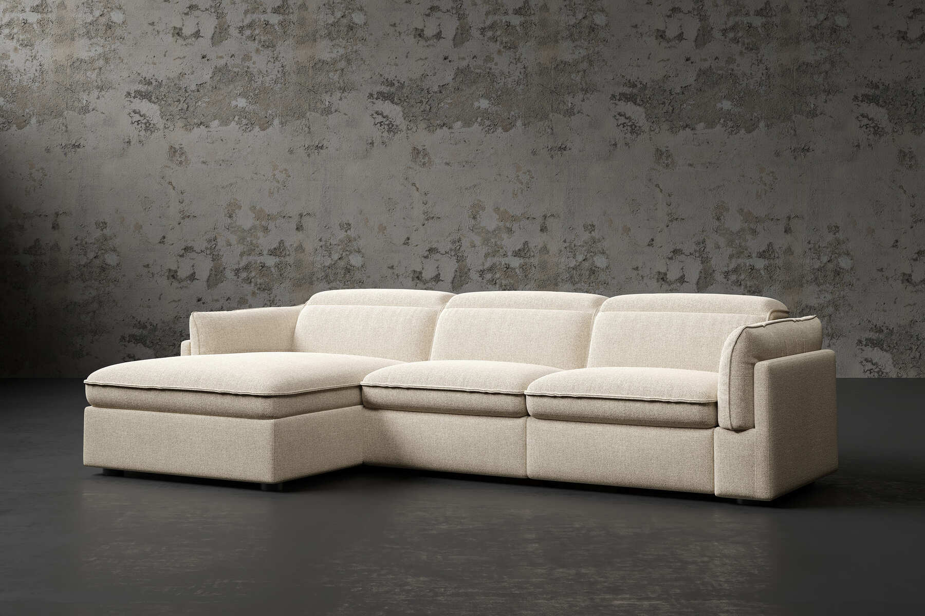 Bocelli 116" Cloud Fabric Reclining Sectional Sofa