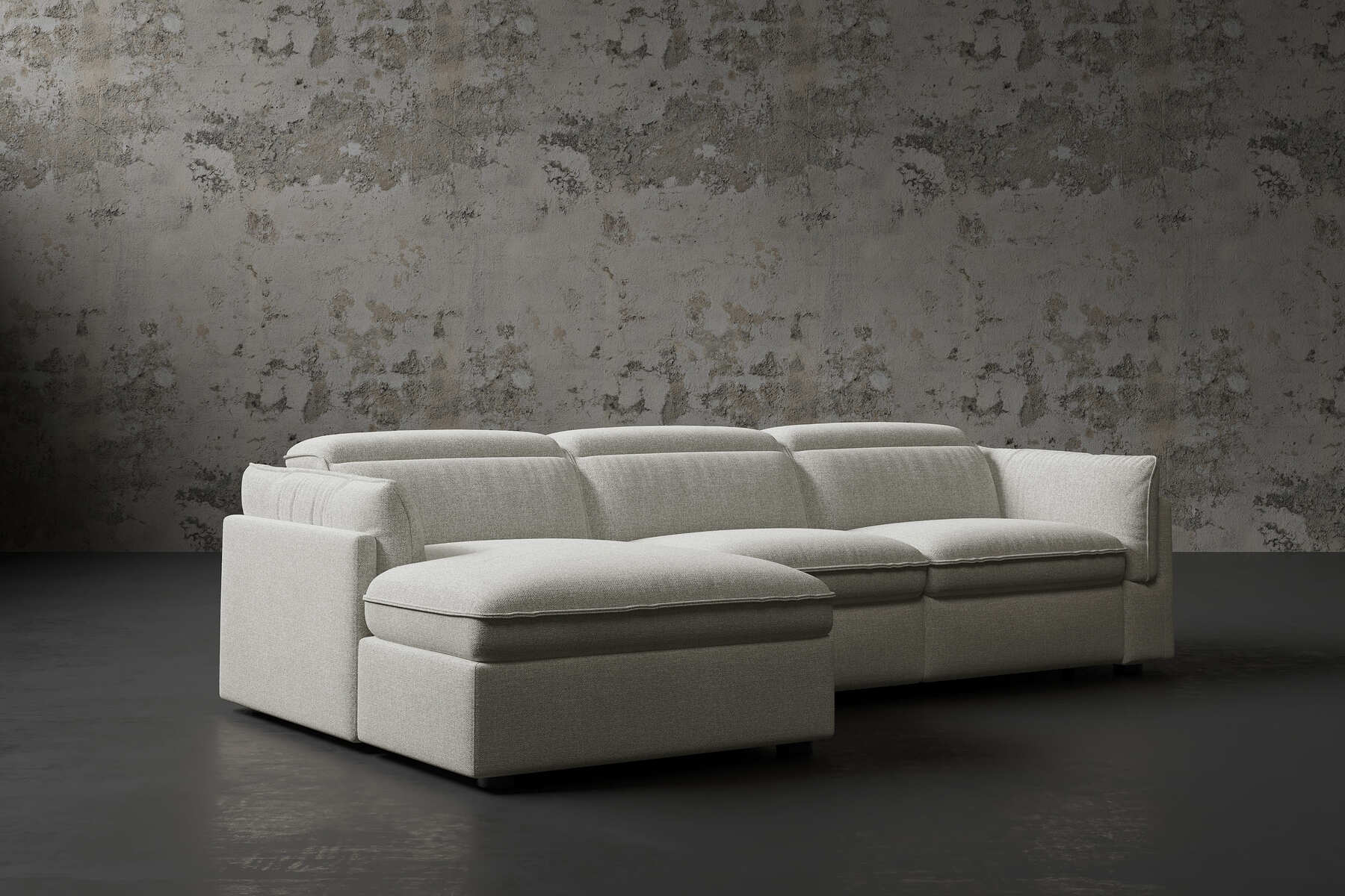 Bocelli 116" Cloud Fabric Reclining Sectional Sofa
