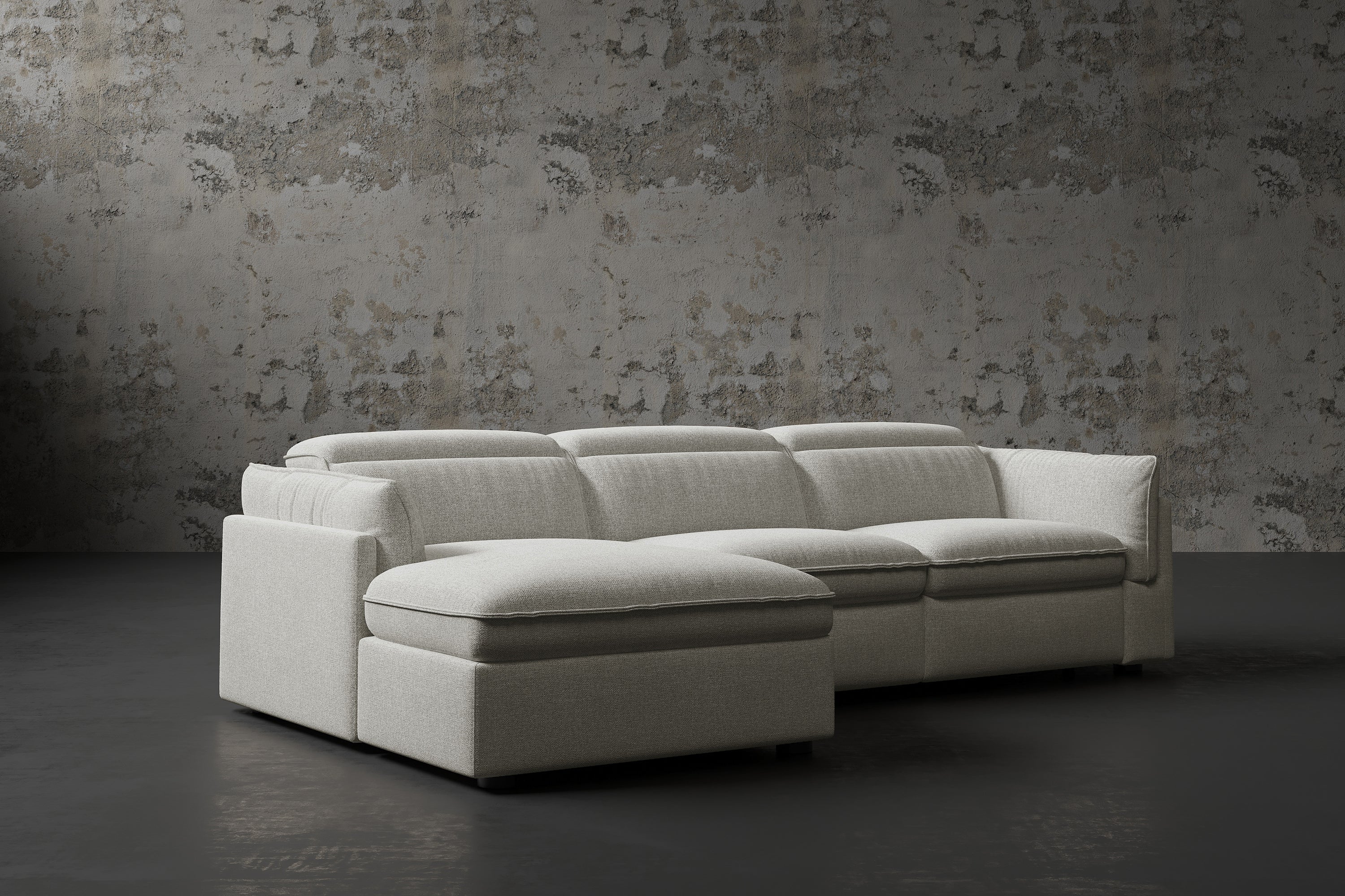 Bocelli Cloud Fabric Recliner Sectional Sofa