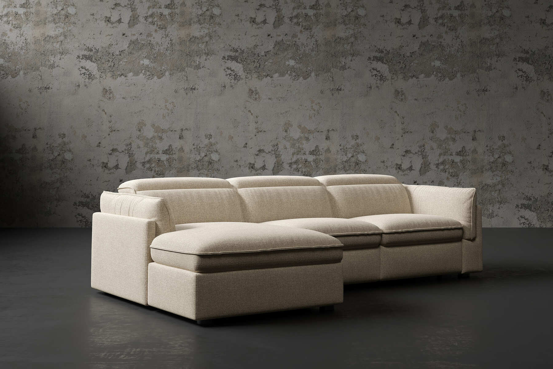 Bocelli 116" Cloud Fabric Reclining Sectional Sofa