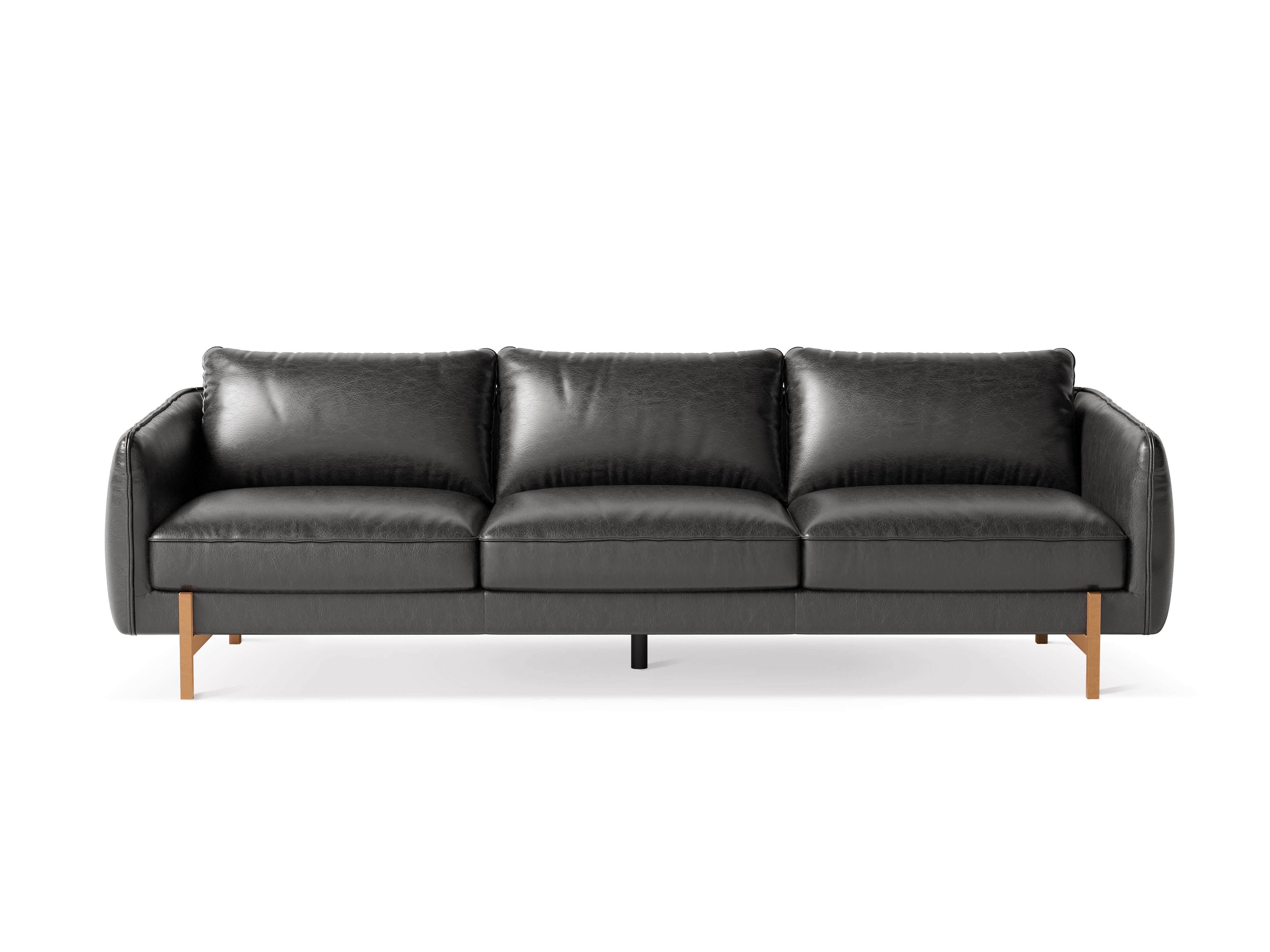 Helmsdal Semi-Aniline Nordic Hygge™ Leather Three Seat Sofa with ComfortSoft™ Technology