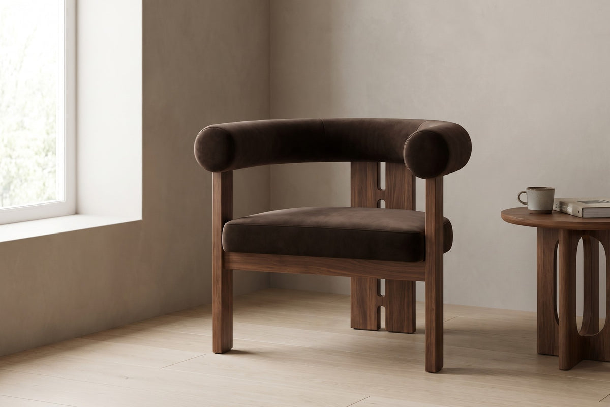 Daytime. Angled into a corner, it shows its two-board back support to the room.