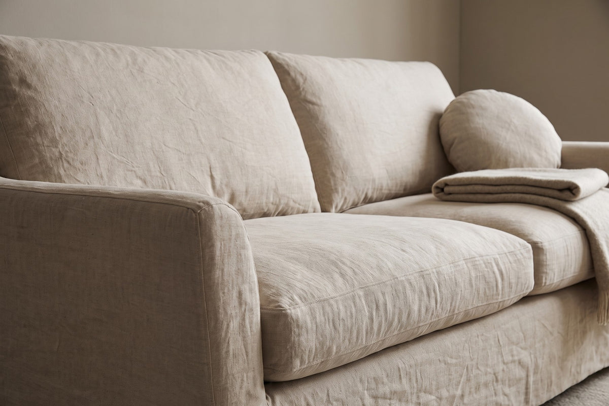 Germain 90" Slipcovered Linen-Blend Sofa detail