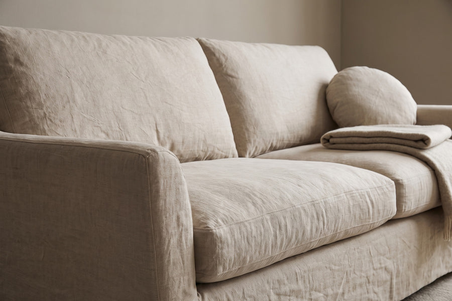 Germain 90" Slipcovered Linen-Blend Sofa detail