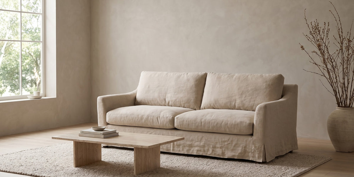 Germain 90" Slipcovered Linen-Blend Sofa banner