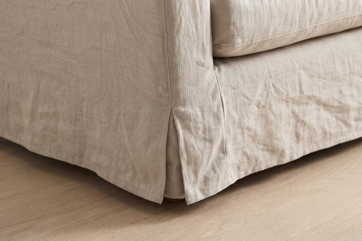 Germain 90" Slipcovered Sofa – Linen Blend, Removable Cover, Deep Seat