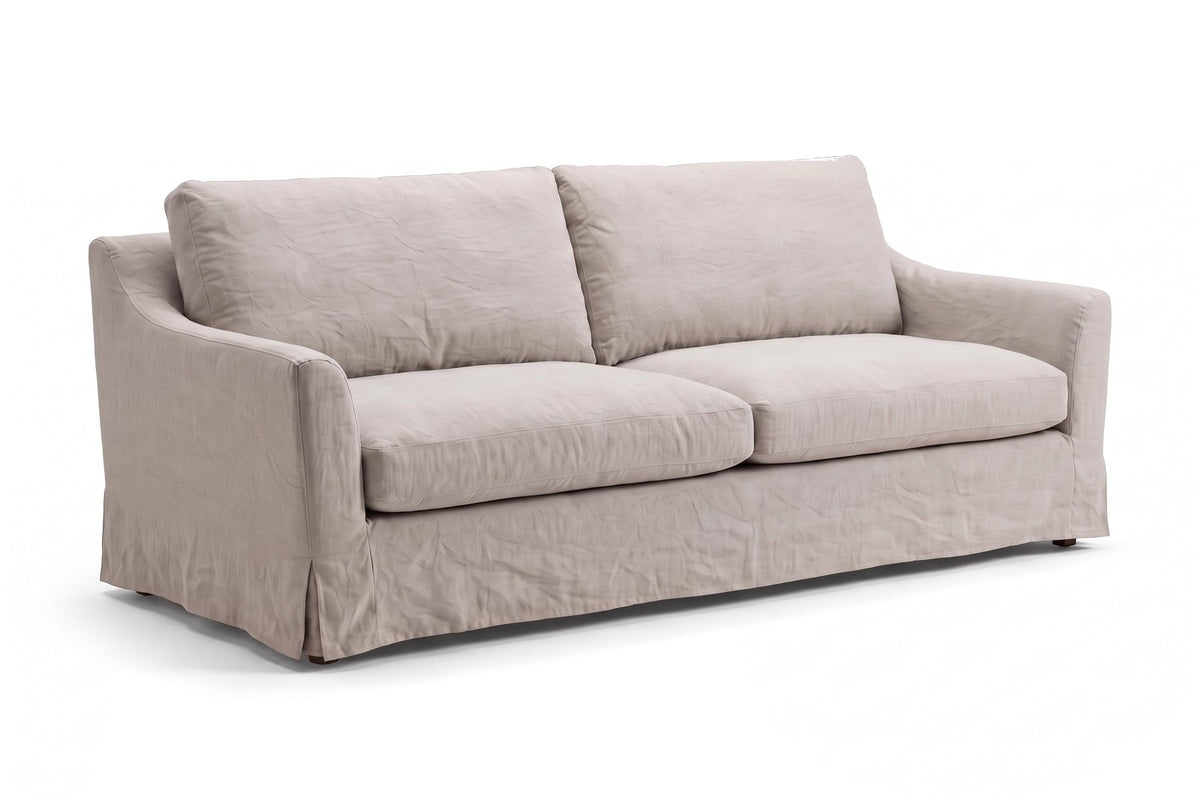 Germain 90" Slipcovered Sofa – Linen Blend, Removable Cover, Deep Seat