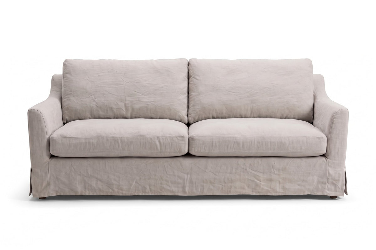 Germain 90" Slipcovered Sofa – Linen Blend, Removable Cover, Deep Seat