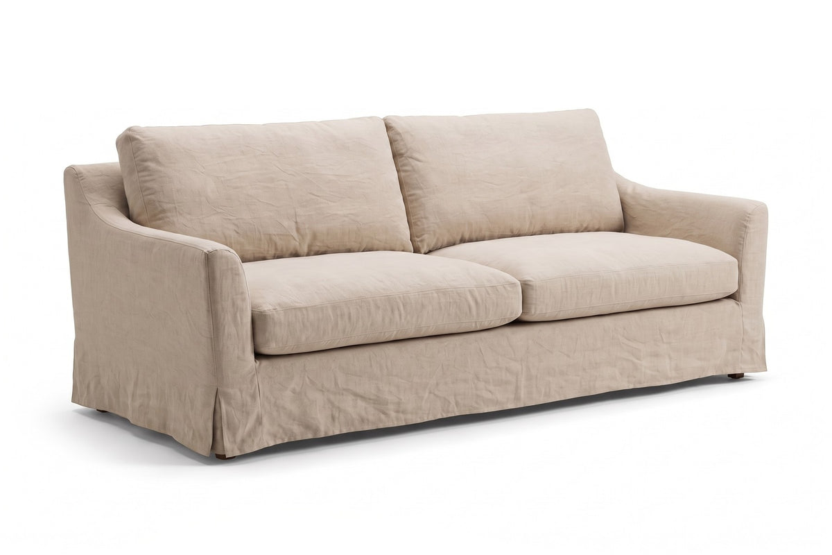 Germain 90" Slipcovered Sofa – Linen Blend, Removable Cover, Deep Seat