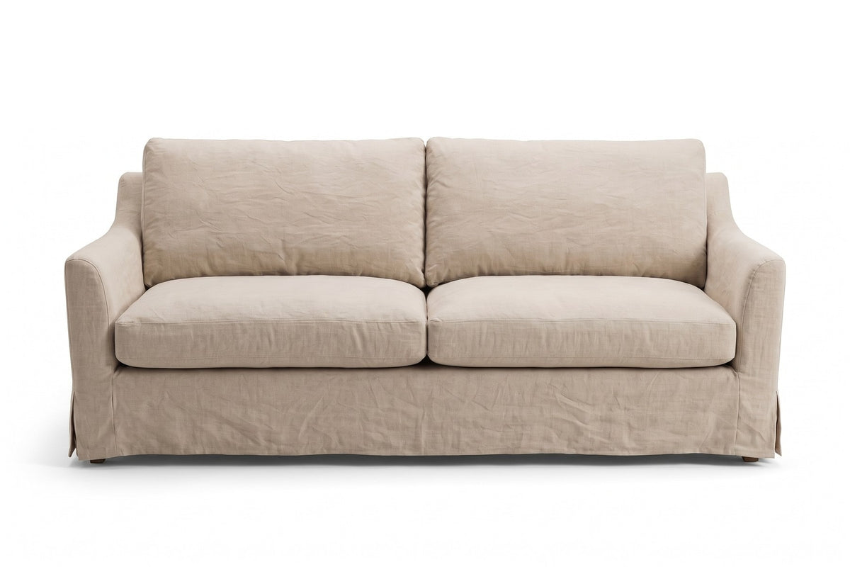 Germain 90" Slipcovered Sofa – Linen Blend, Removable Cover, Deep Seat