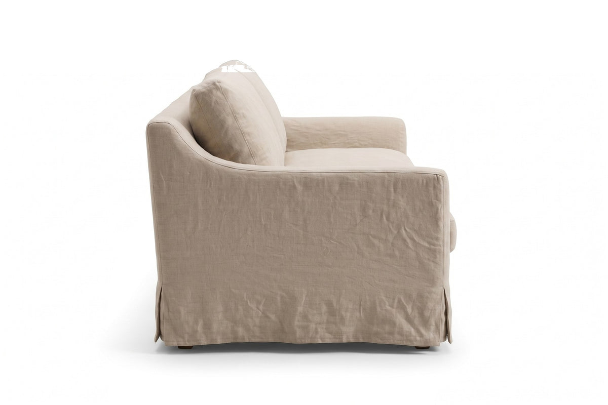 Germain 90" Slipcovered Sofa – Linen Blend, Removable Cover, Deep Seat