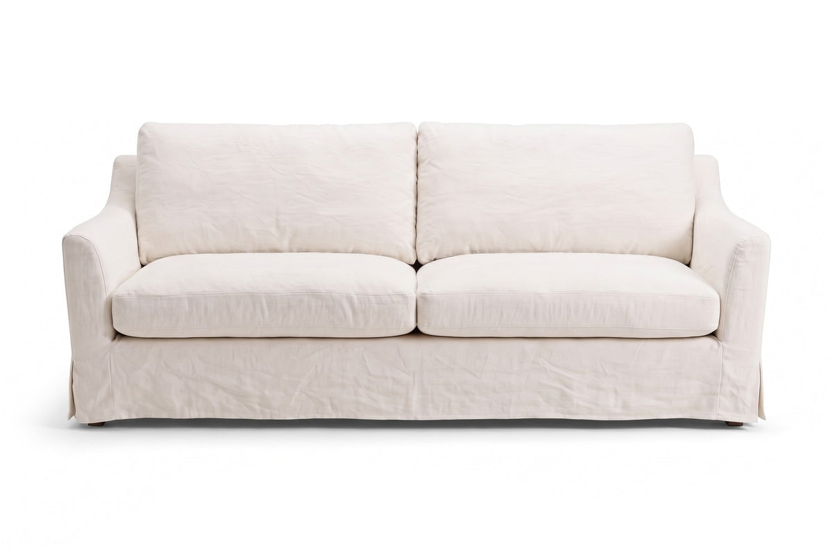 Germain 90" Slipcovered Sofa – Linen Blend, Removable Cover, Deep Seat