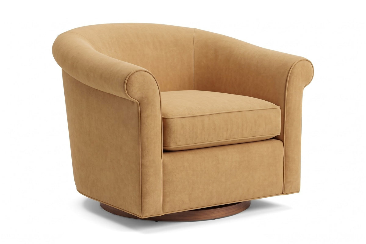 Hossegor Camel Swivel Club Chair on white