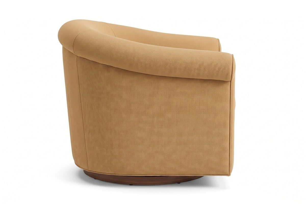 Hossegor Swivel Club Chair – Overstuffed Rolled Arms, Performance Fabric, 360° Swivel