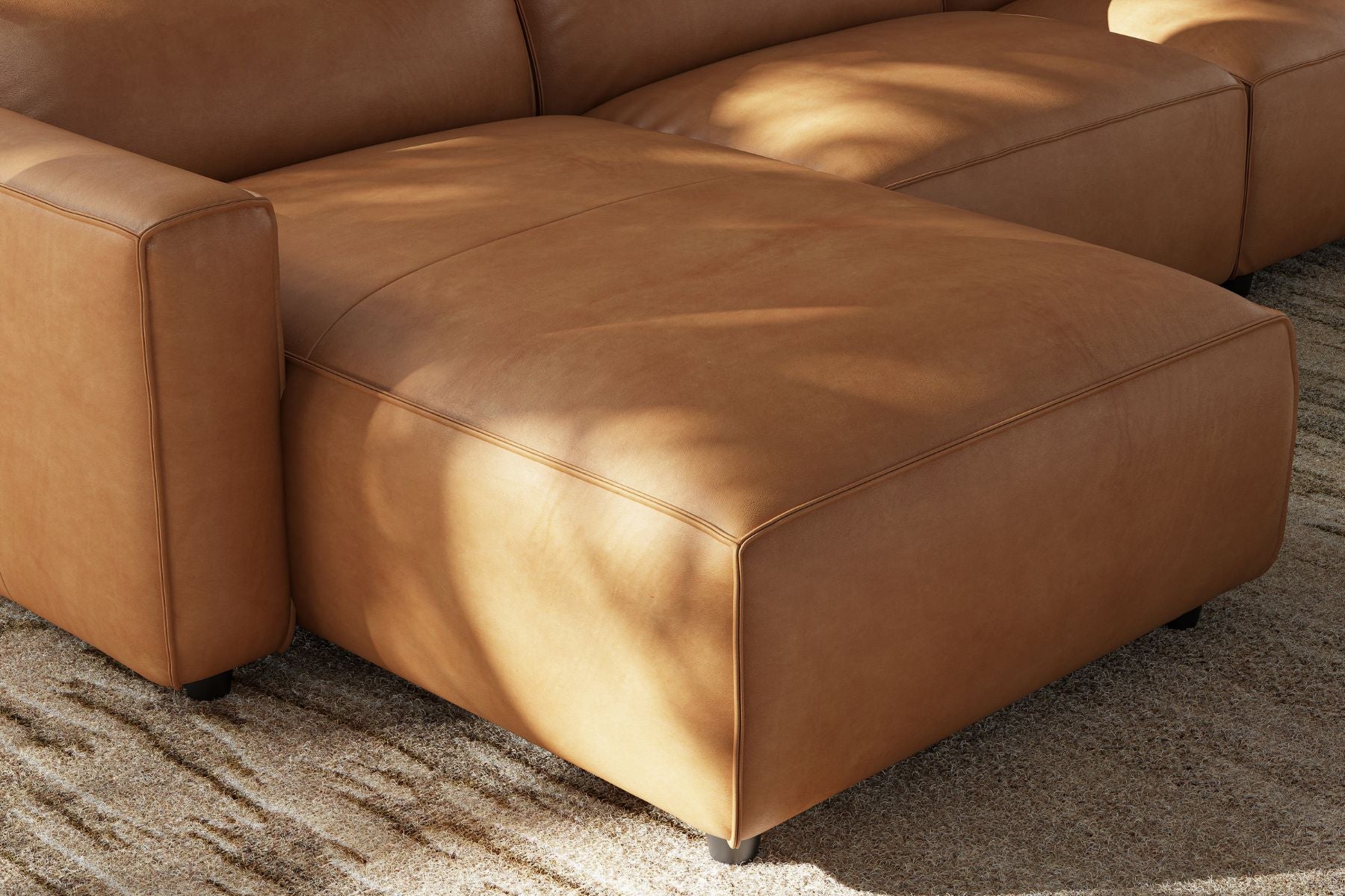 Allodi Full-aniline Leather Modular Sectional Sofa with Feather-Filled