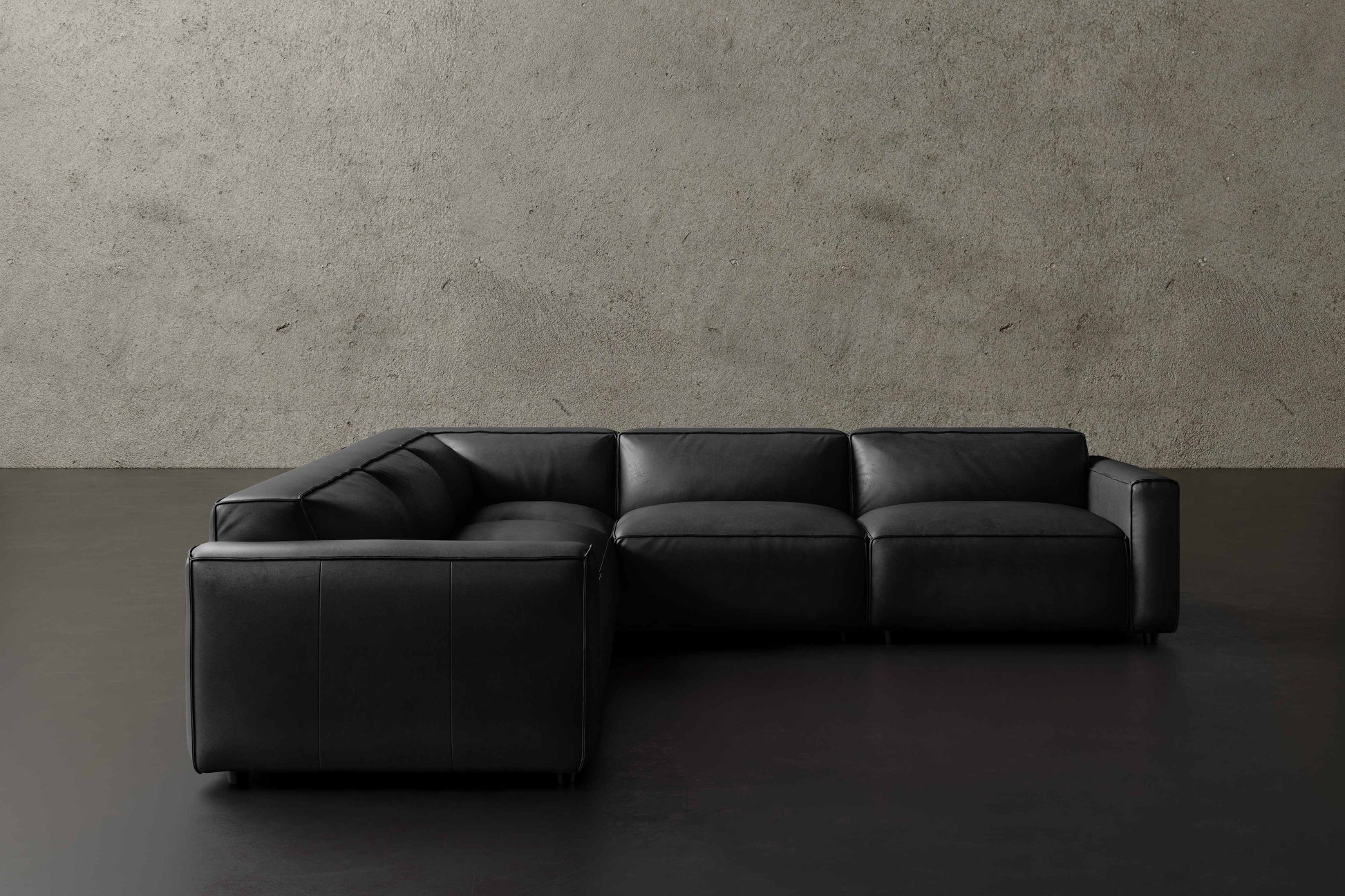 Allodi Full-aniline Leather Modular Corner Sectional Sofa with Feather-Filled