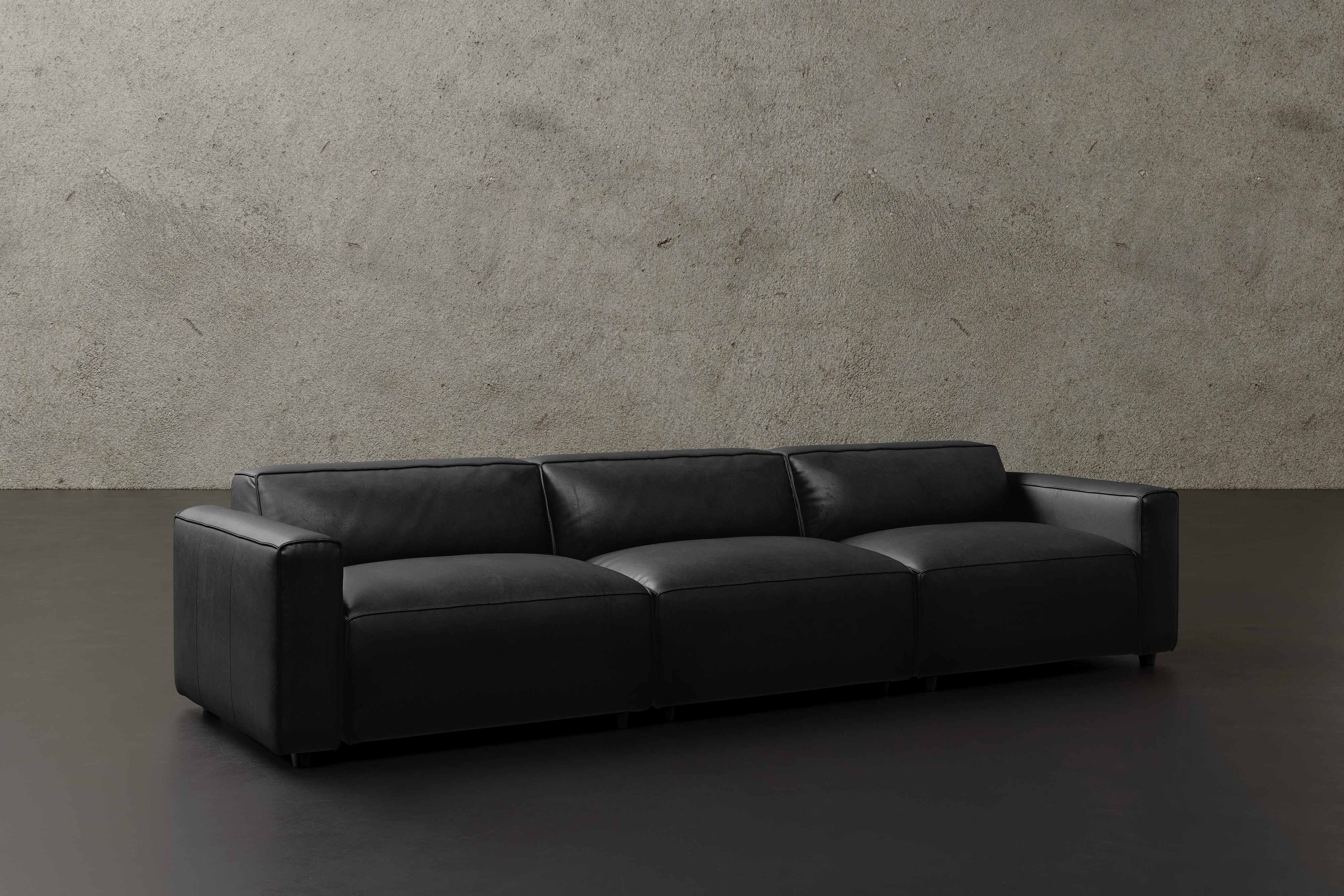 Allodi Full-aniline Leather Modular Sofa with feather-filled