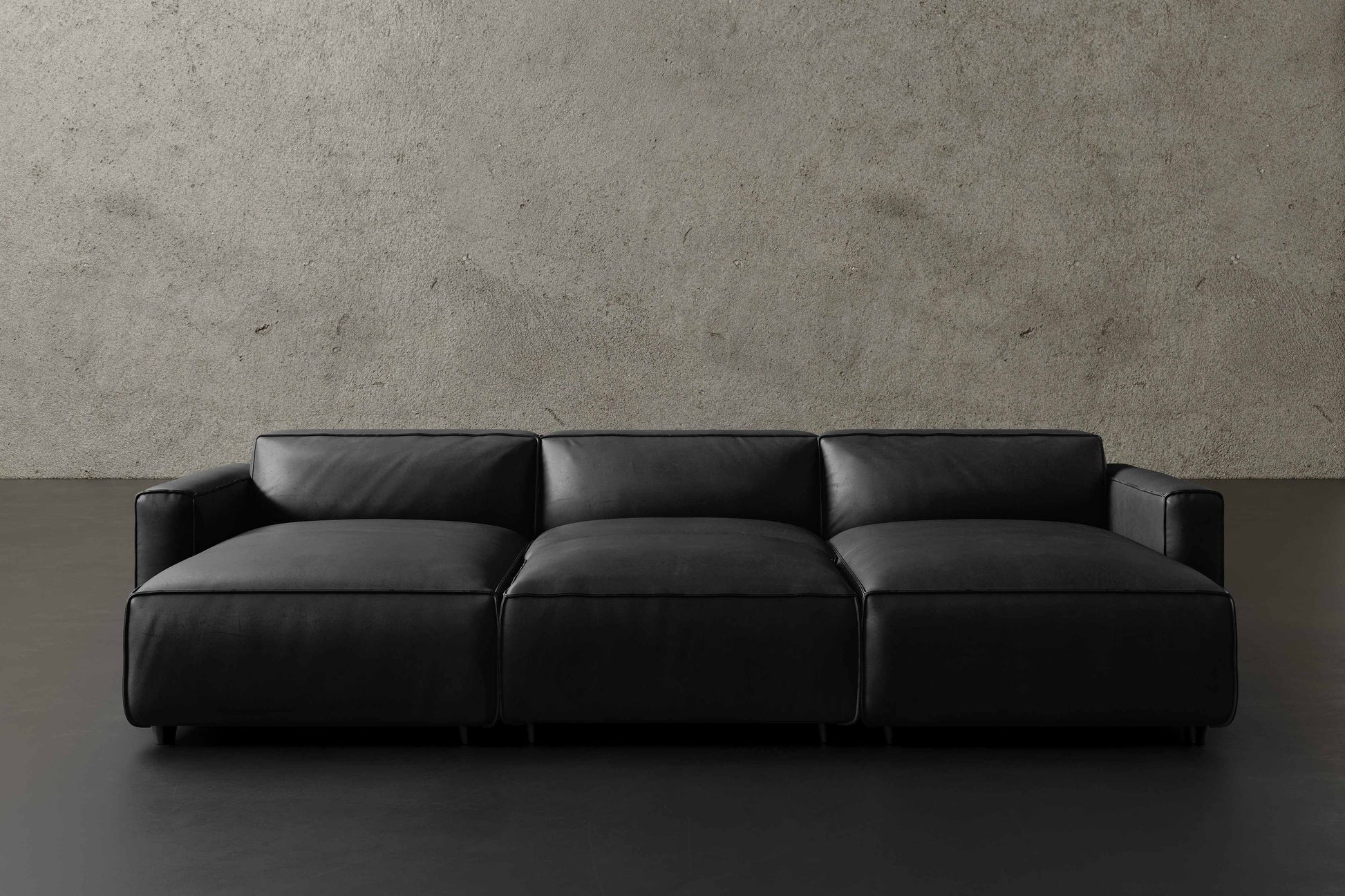 Allodi Full-aniline Leather Modular Bed Sectional Sofa with Feather-Filled
