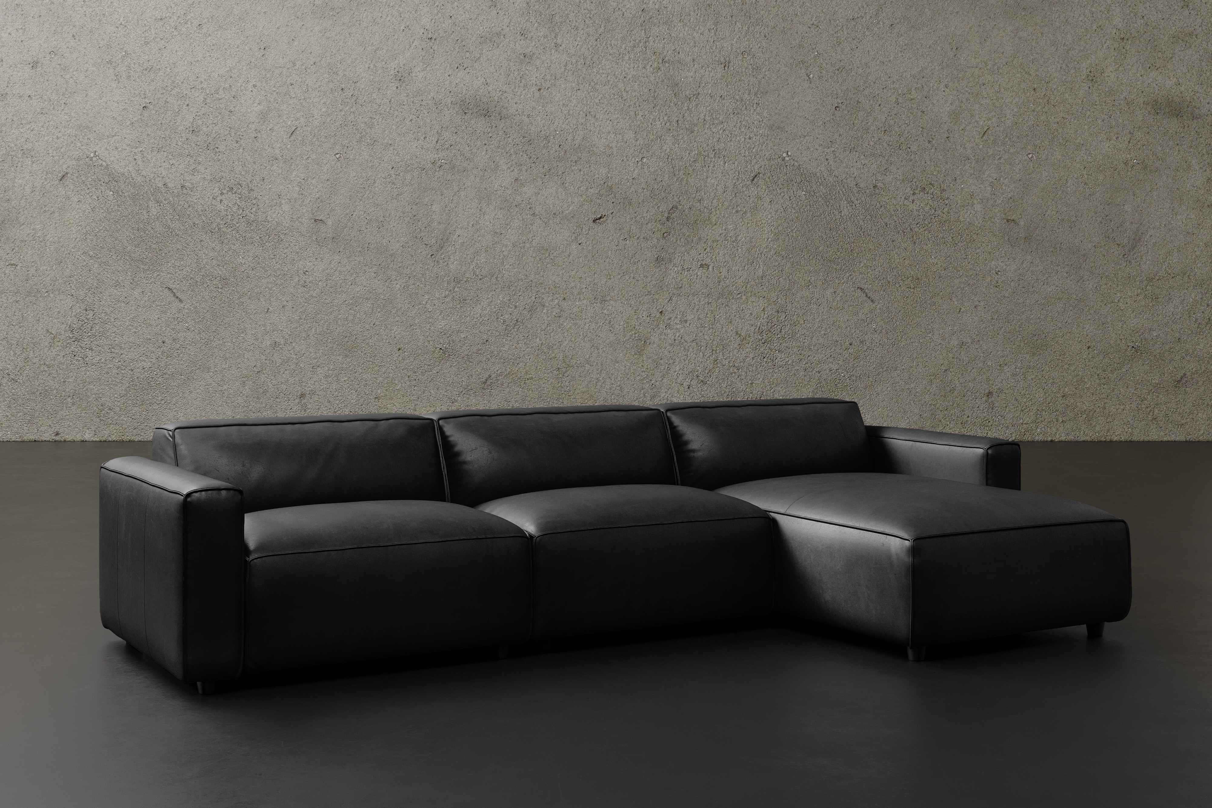 Allodi Full-aniline Leather Modular Sectional Sofa with Feather-Filled