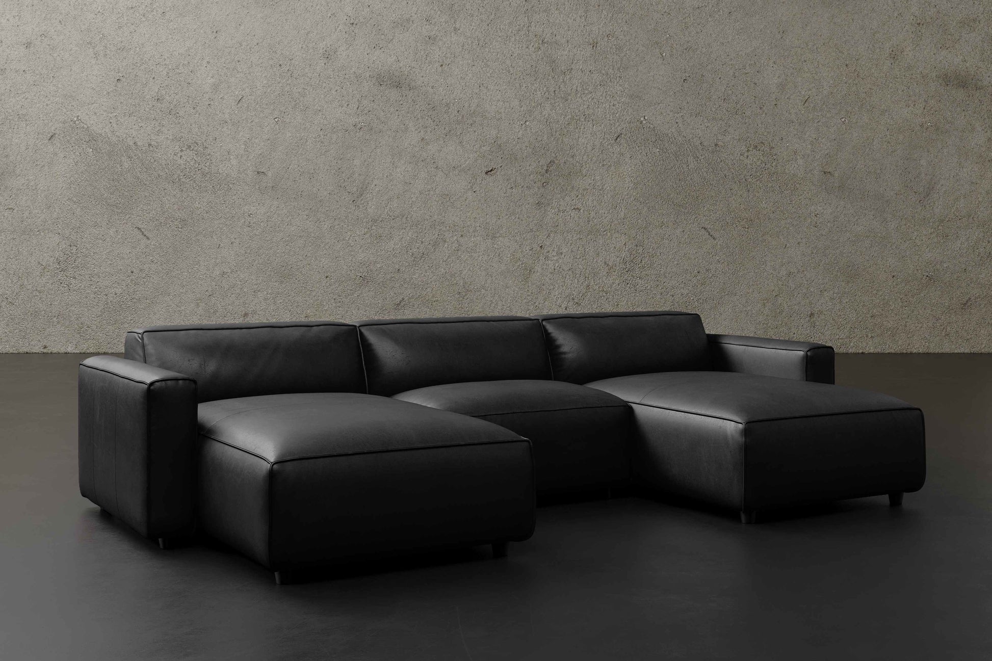 Allodi Full-aniline Leather Modular Sectional Sofa with Feather-Filled