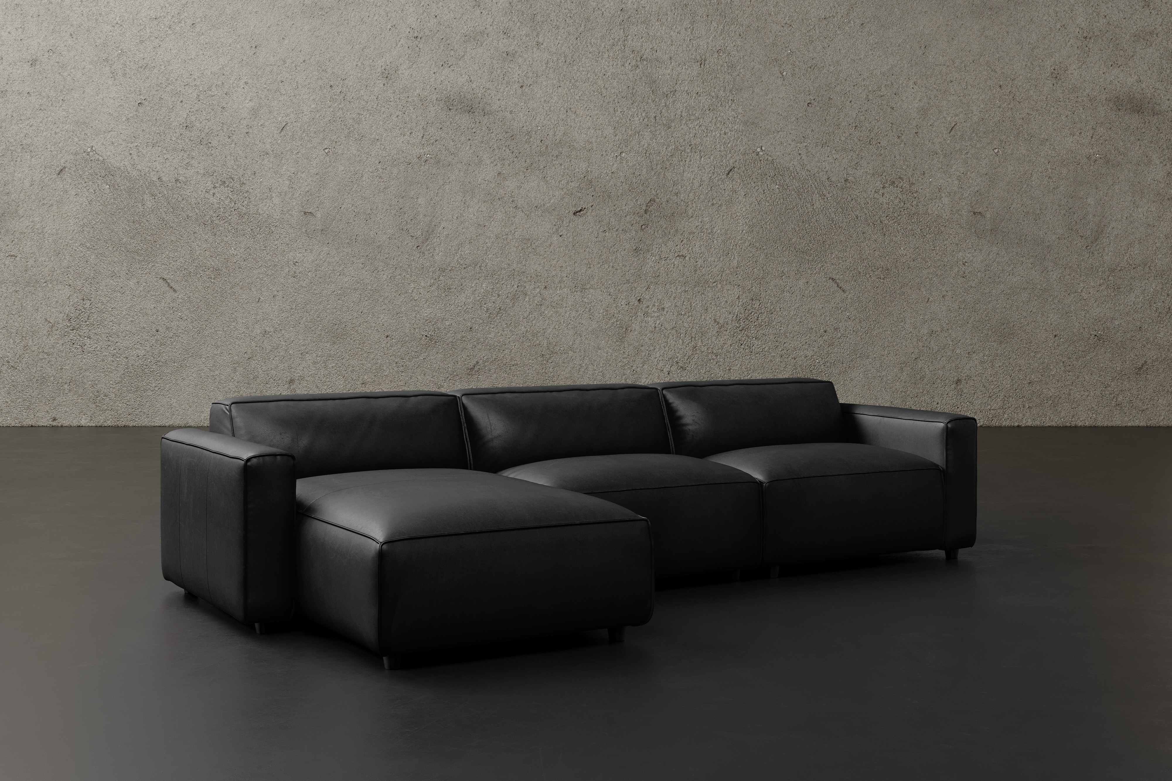 Allodi Full-aniline Leather Modular Sectional Sofa with Feather-Filled