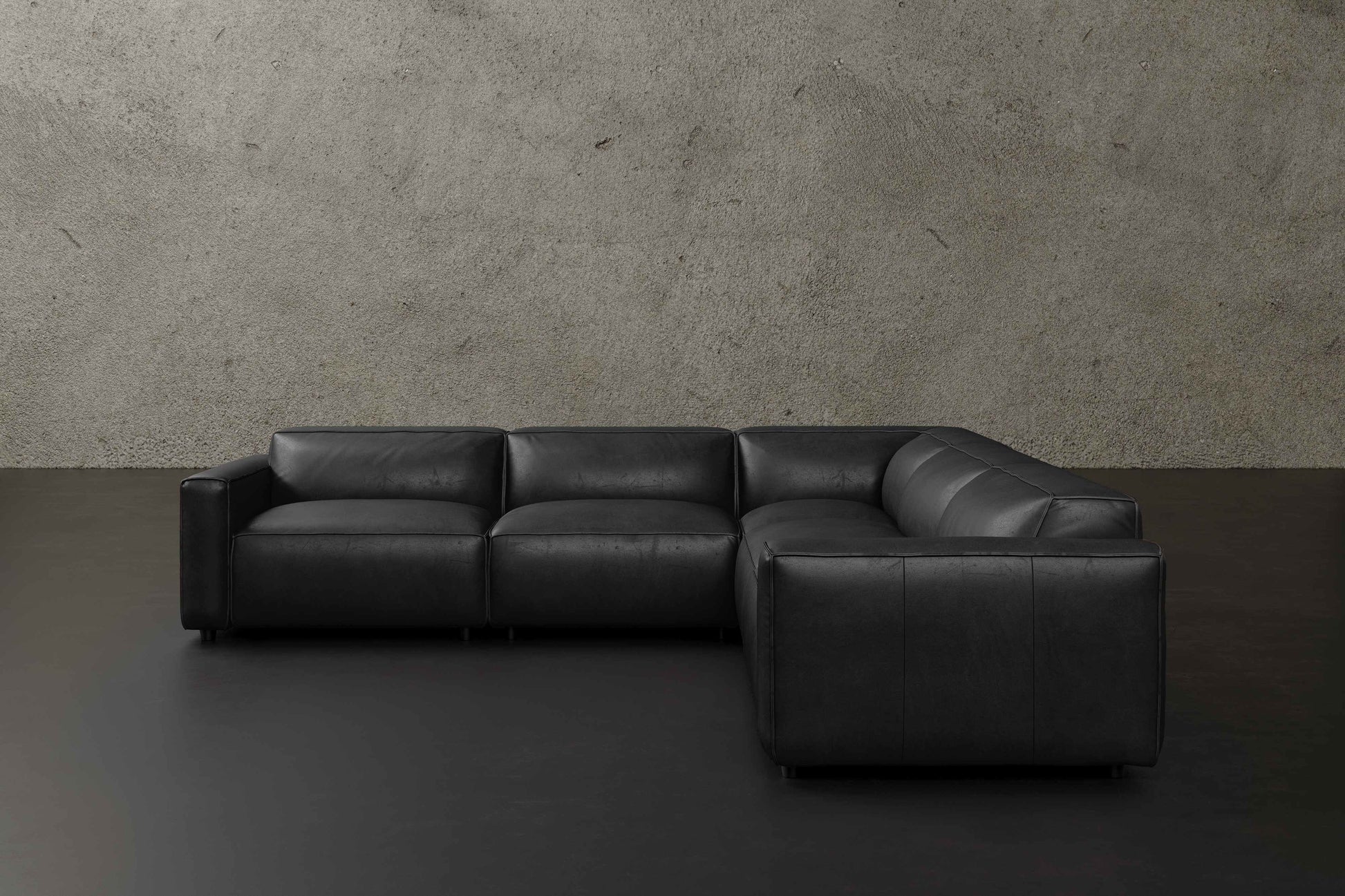 Allodi Full-aniline Leather Modular Corner Sectional Sofa with Feather-Filled