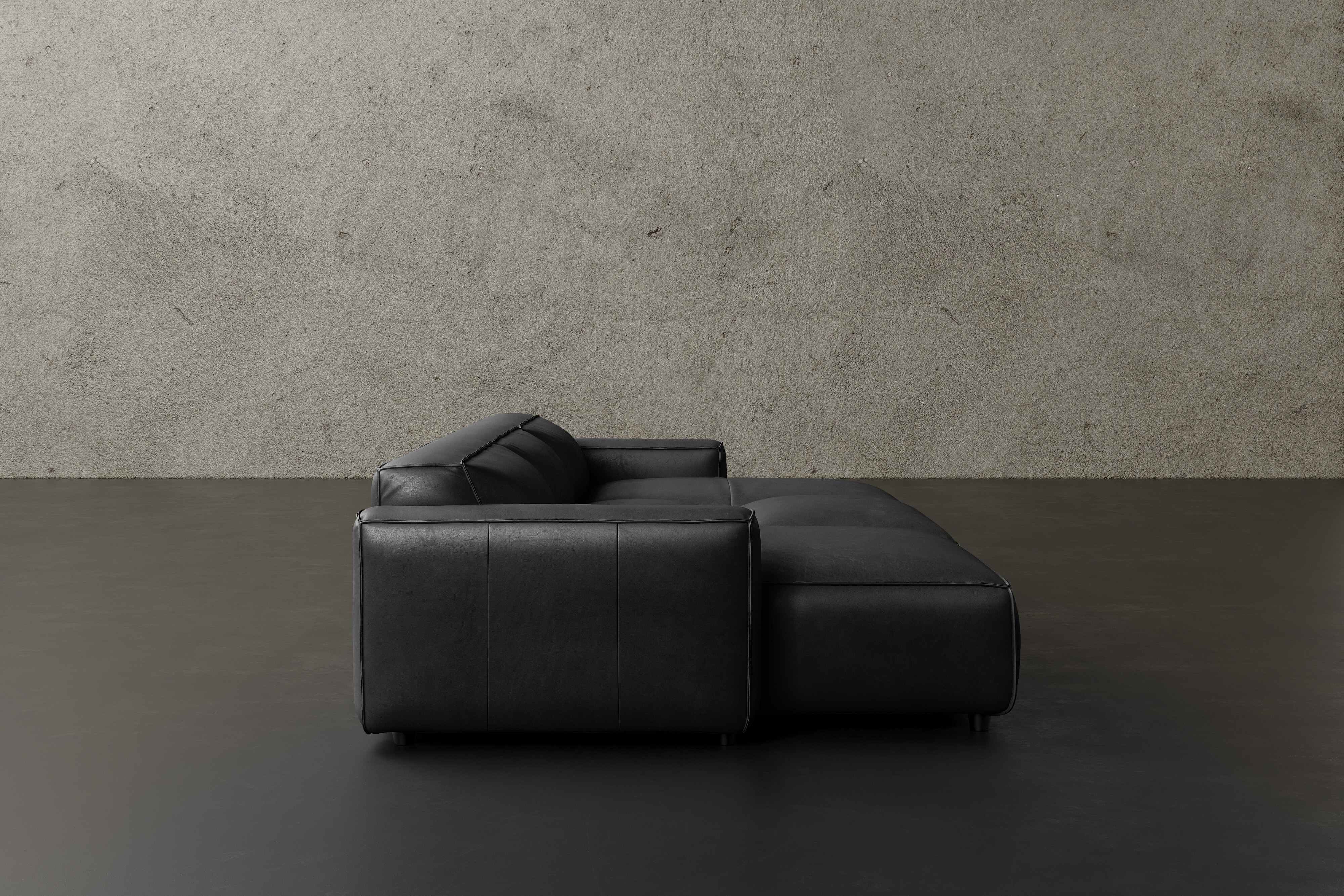 Allodi Full-aniline Leather Modular Bed Sectional Sofa with Feather-Filled