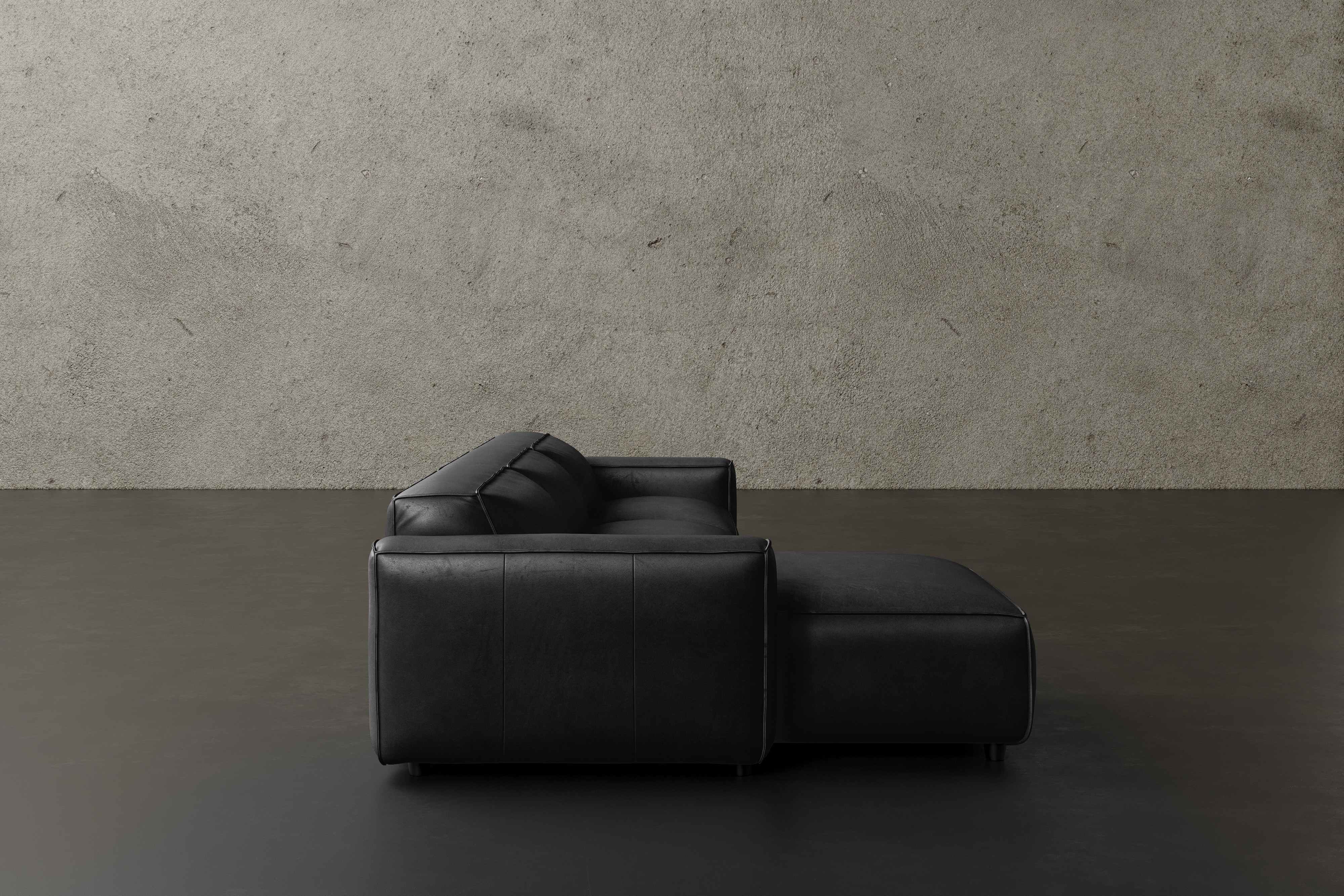 Allodi Full-aniline Leather Modular Sectional Sofa with Feather-Filled