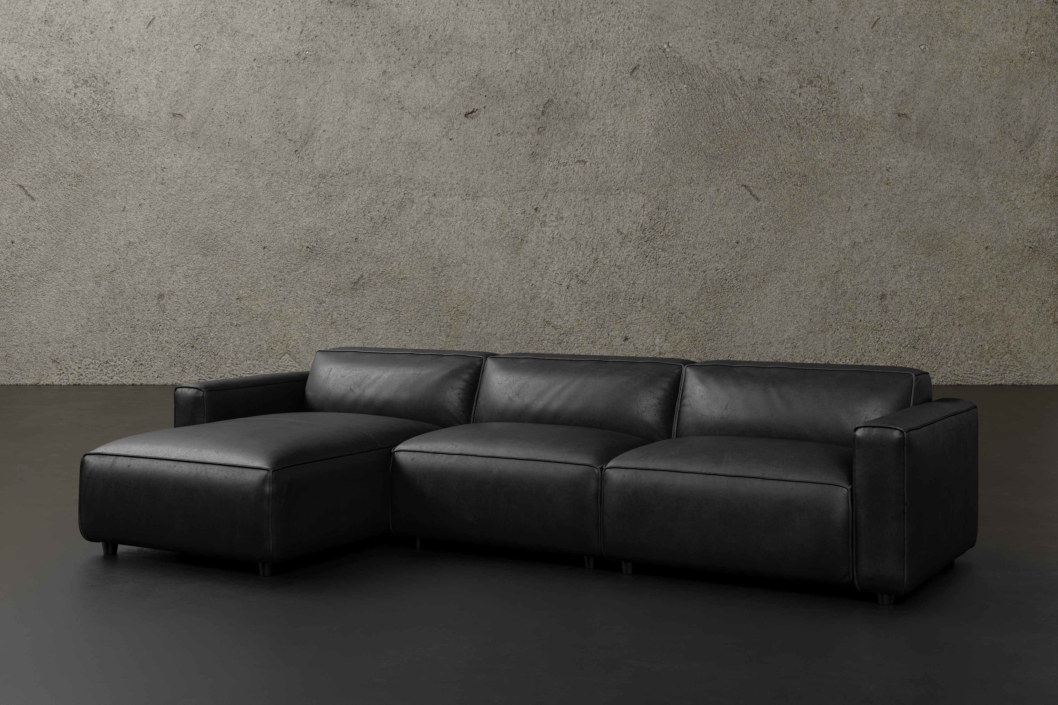 Allodi Full-aniline Leather Modular Sectional Sofa with Feather-Filled