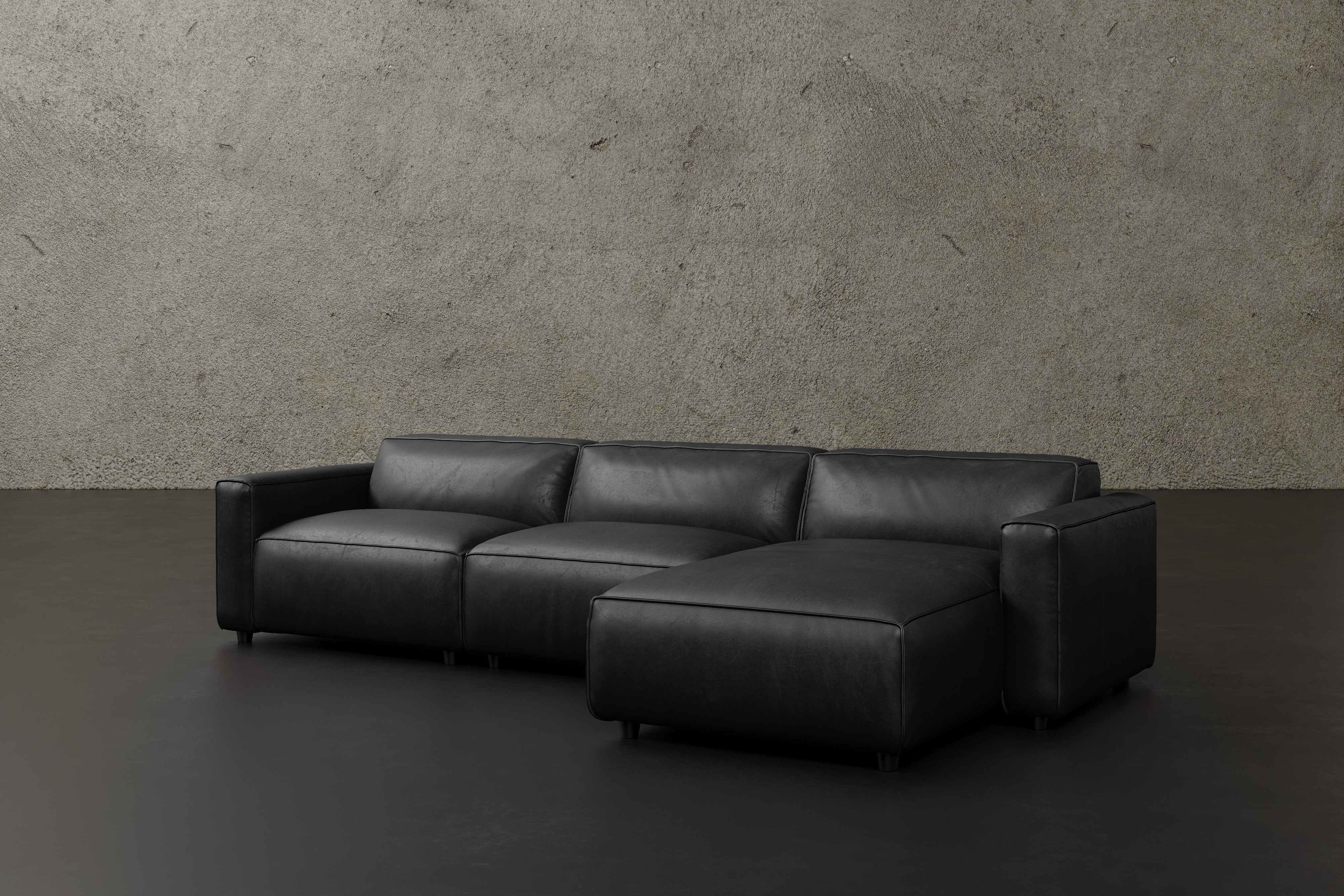 Allodi Full-aniline Leather Modular Sectional Sofa with Feather-Filled