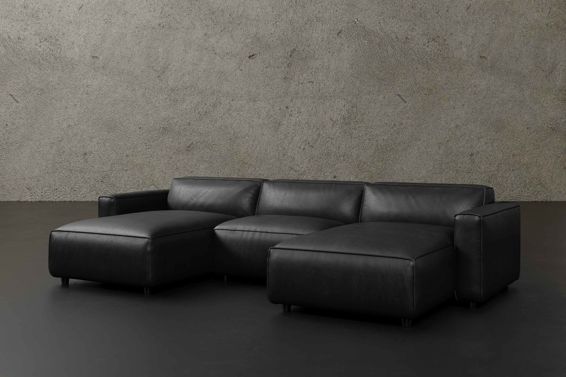 Allodi Full-aniline Leather Modular Sectional Sofa with Feather-Filled