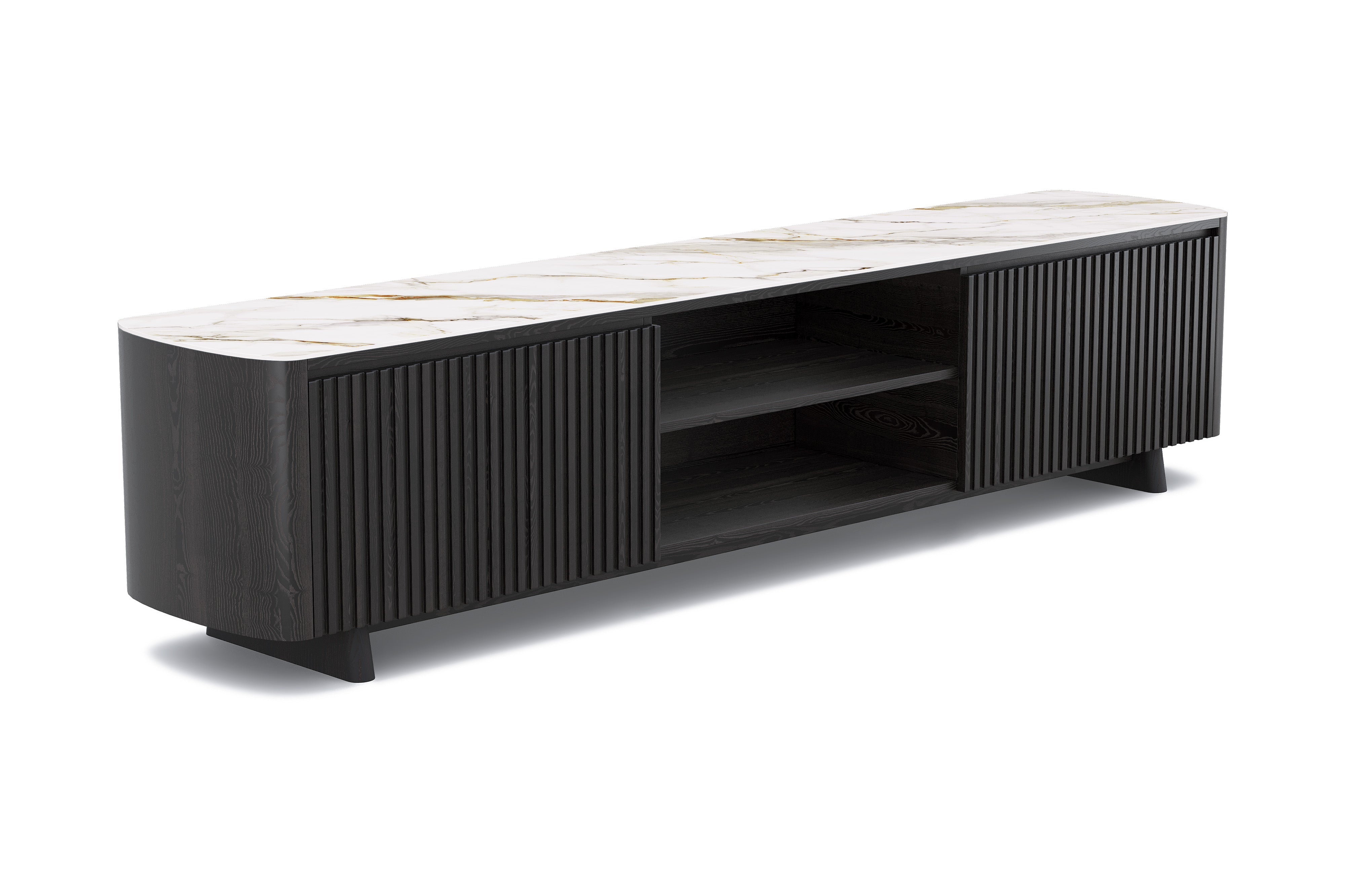 Beaufort Oak Wood Media Console