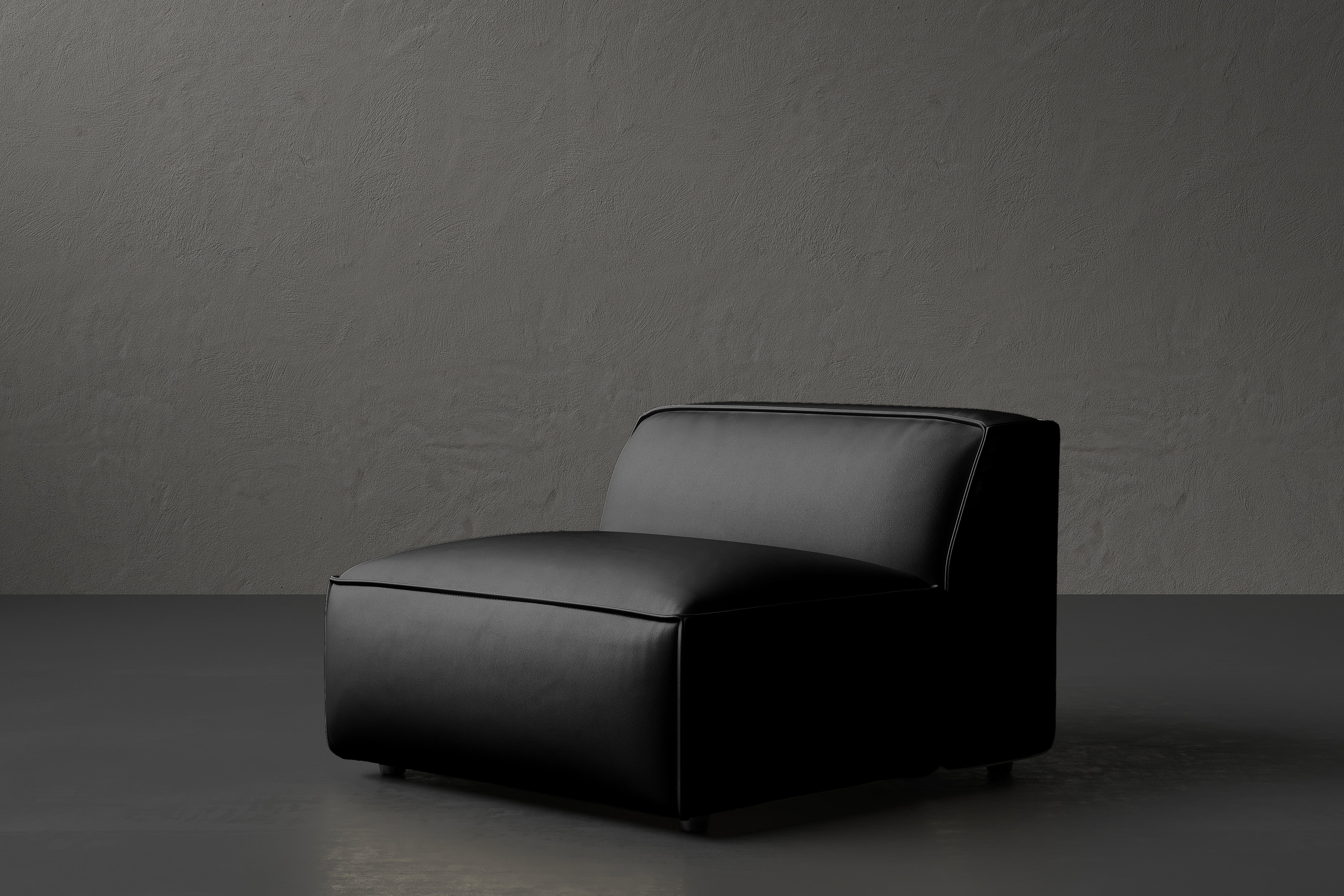 Allodi Full-aniline Leather Armless Sofa Module with Feather-Filled