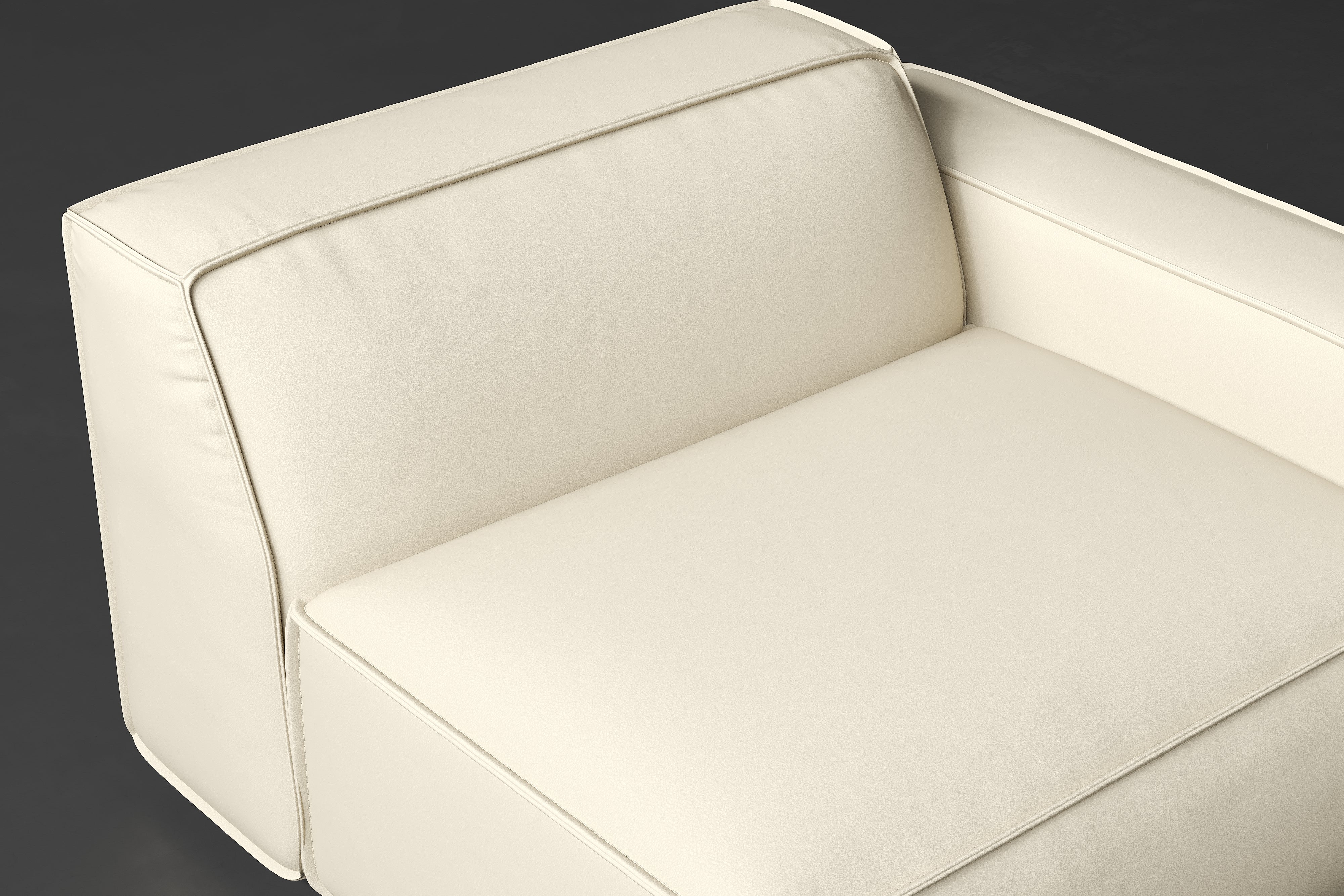 Allodi Full-aniline Leather Right Arm Sofa Module with Feather-Filled