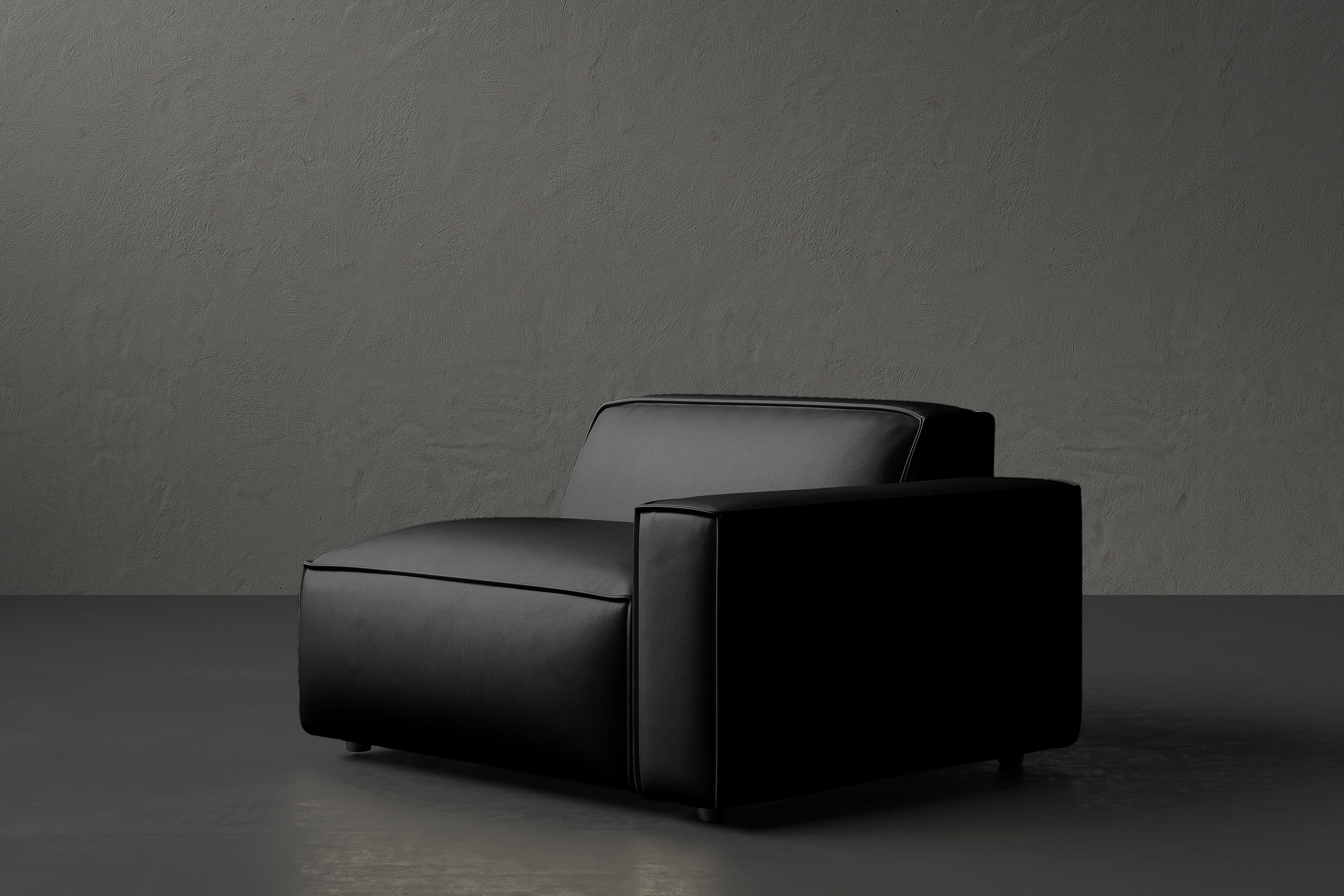 Allodi Full-aniline Leather Right Arm Sofa Module with Feather-Filled