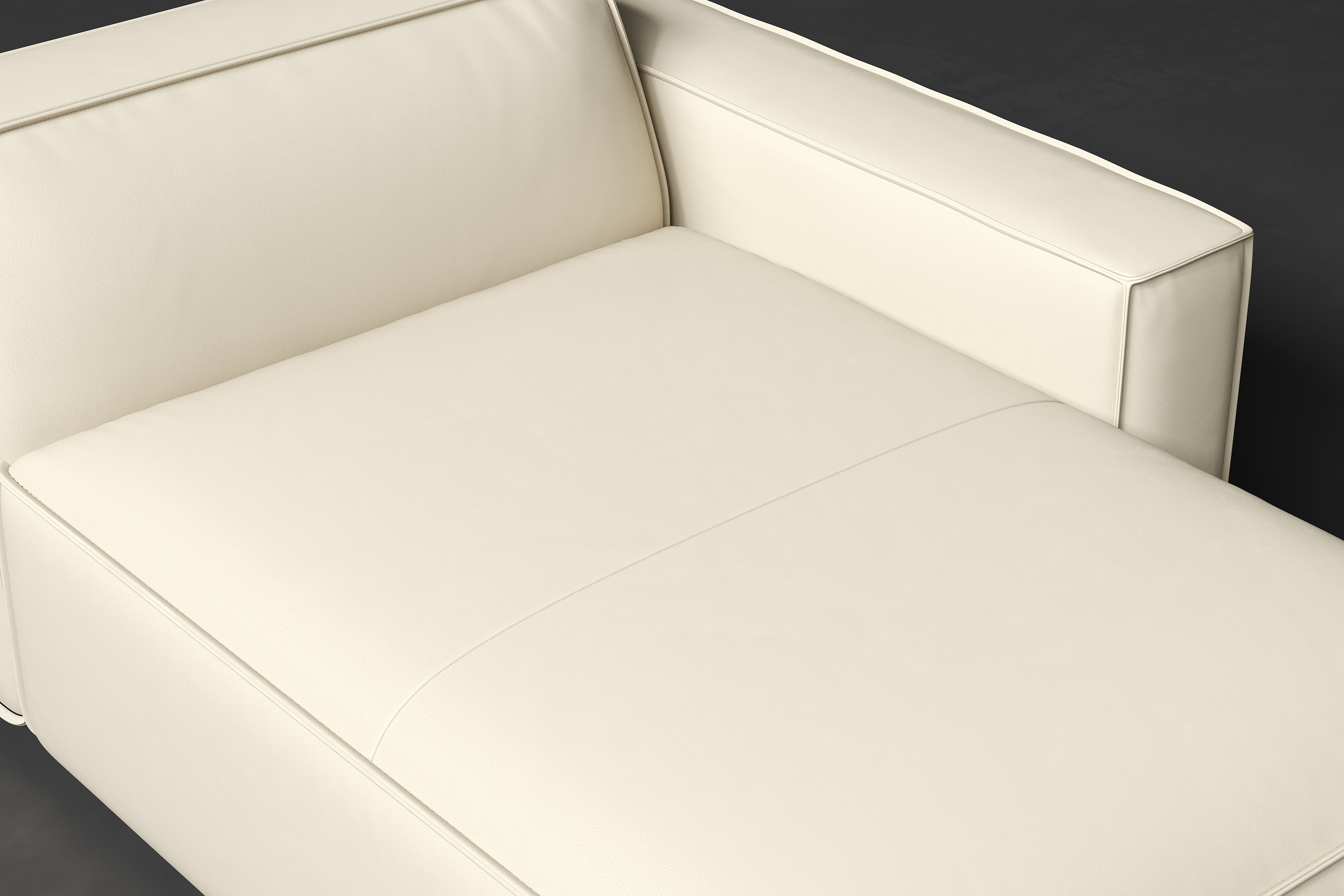 Allodi Full-aniline Leather Right Chaise Sofa Module with Feather-Filled