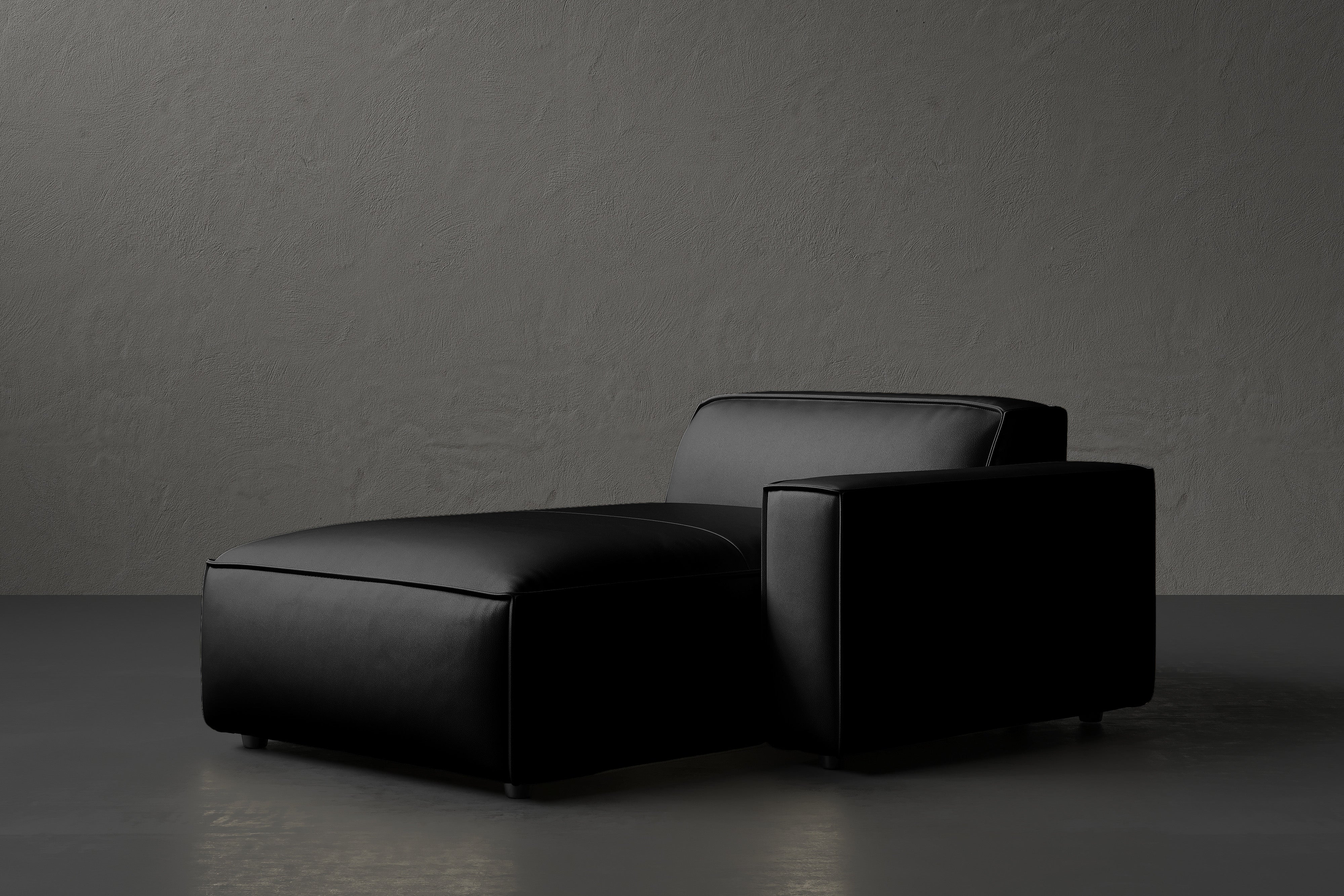 Allodi Full-aniline Leather Right Chaise Sofa Module with Feather-Filled