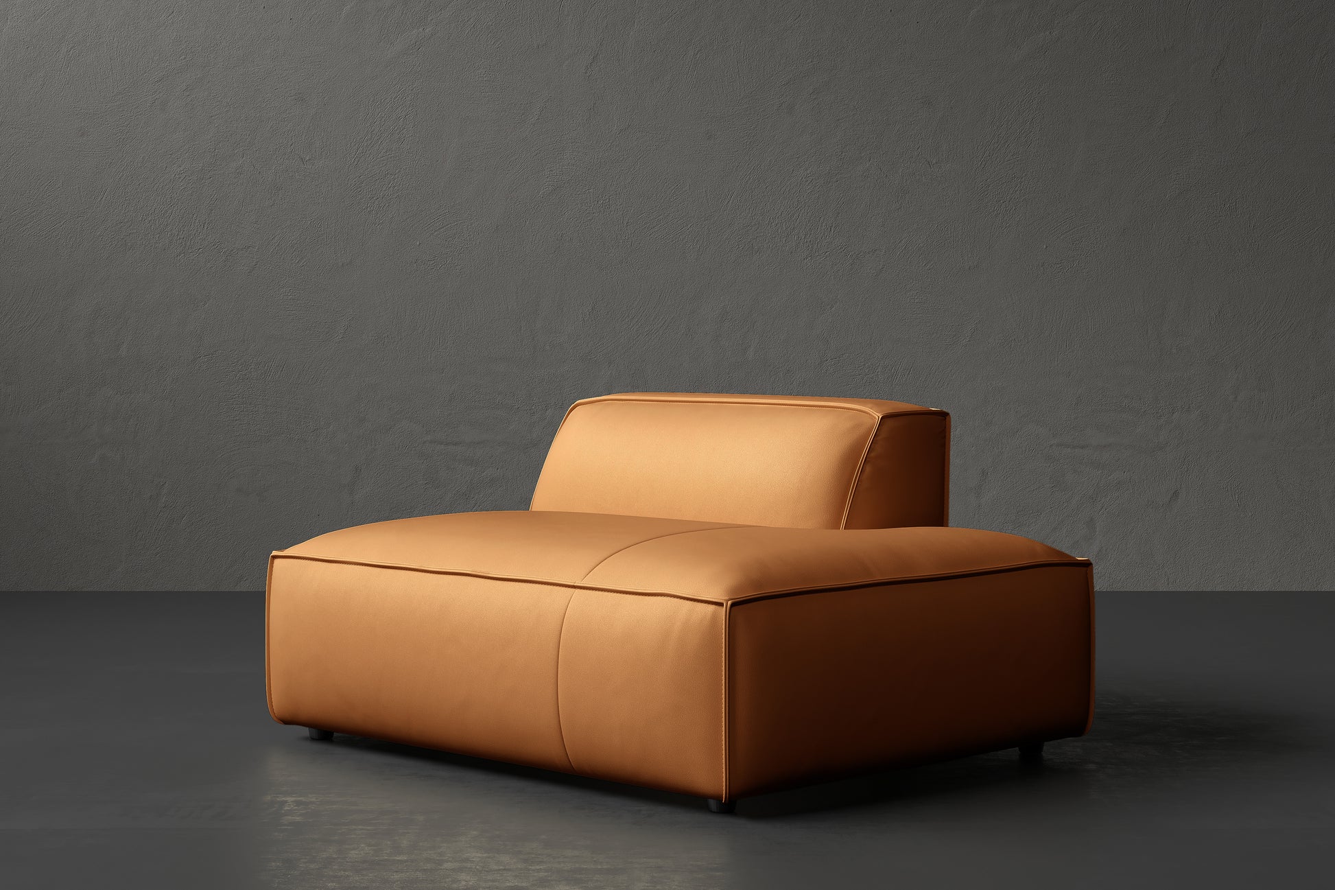 Allodi Full-aniline Leather Right Open-End Sofa Module with Feather-Filled