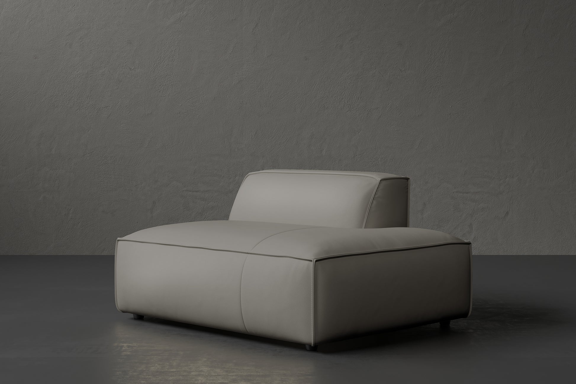 Allodi Full-aniline Leather Right Open-End Sofa Module with Feather-Filled