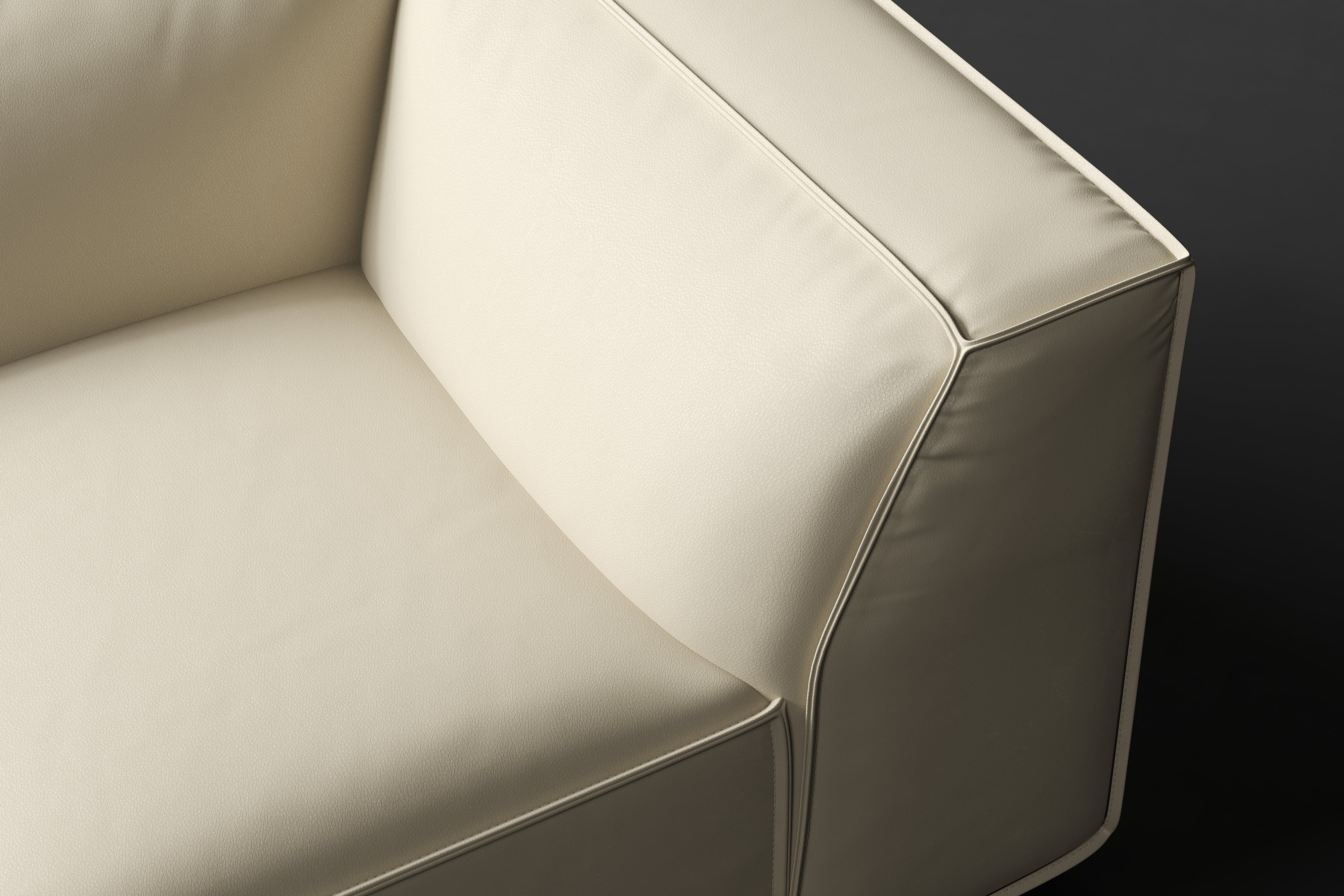 Allodi Full-aniline Leather Corner Sofa Module with Feather-Filled