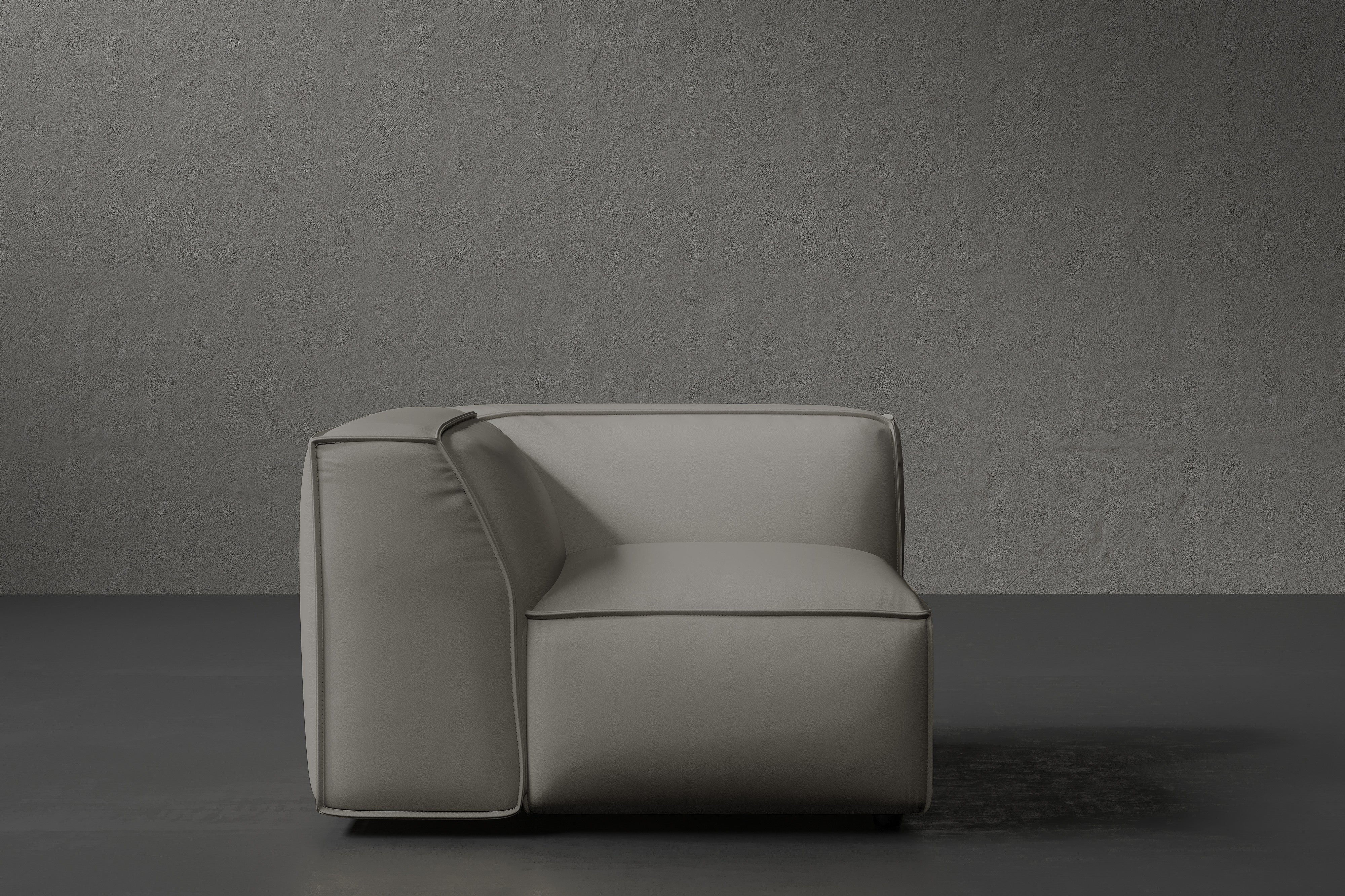 Allodi Full-aniline Leather Corner Sofa Module with Feather-Filled