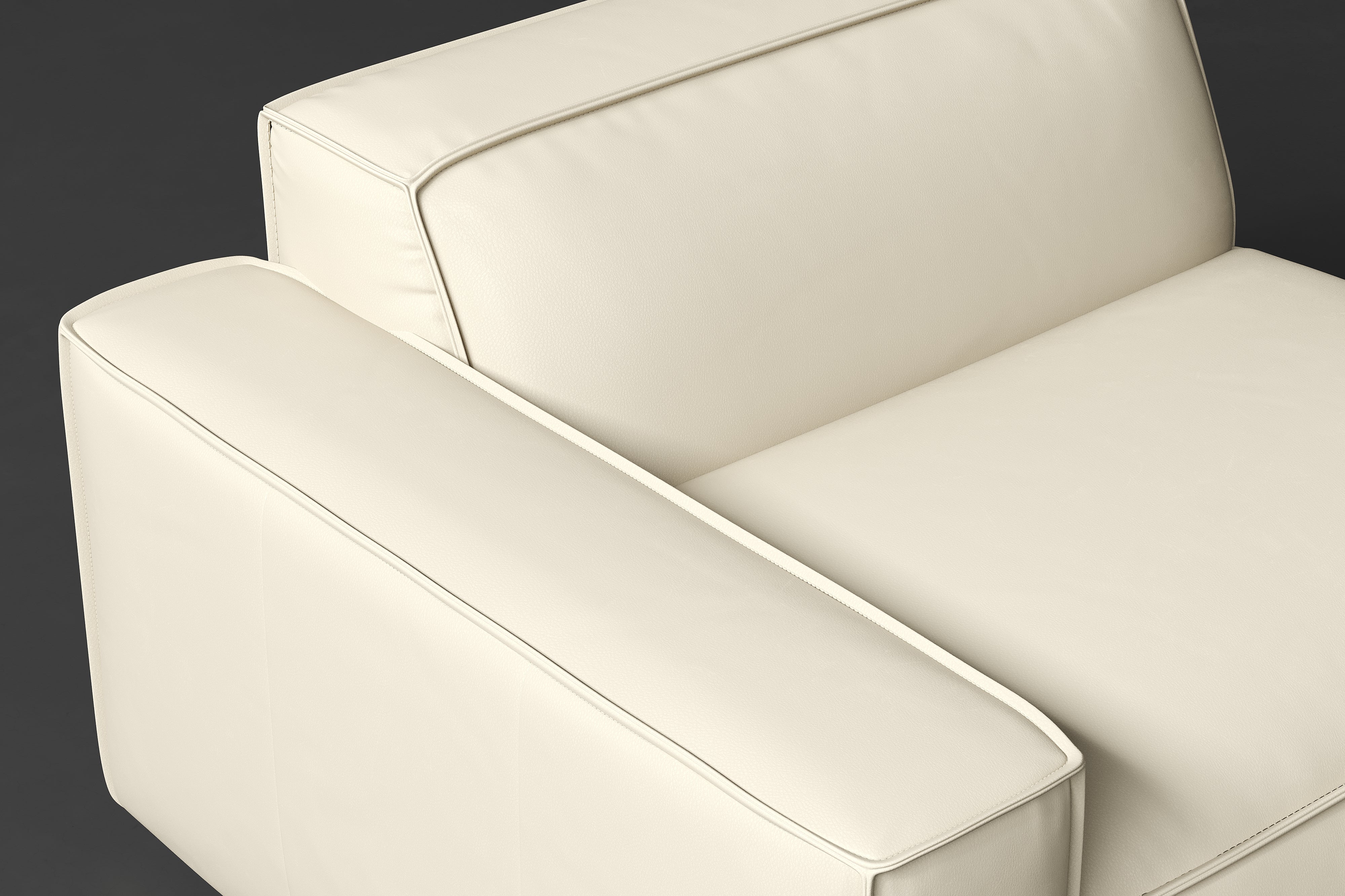 Allodi Full-aniline Leather Left Arm Sofa Module with Feather-Filled